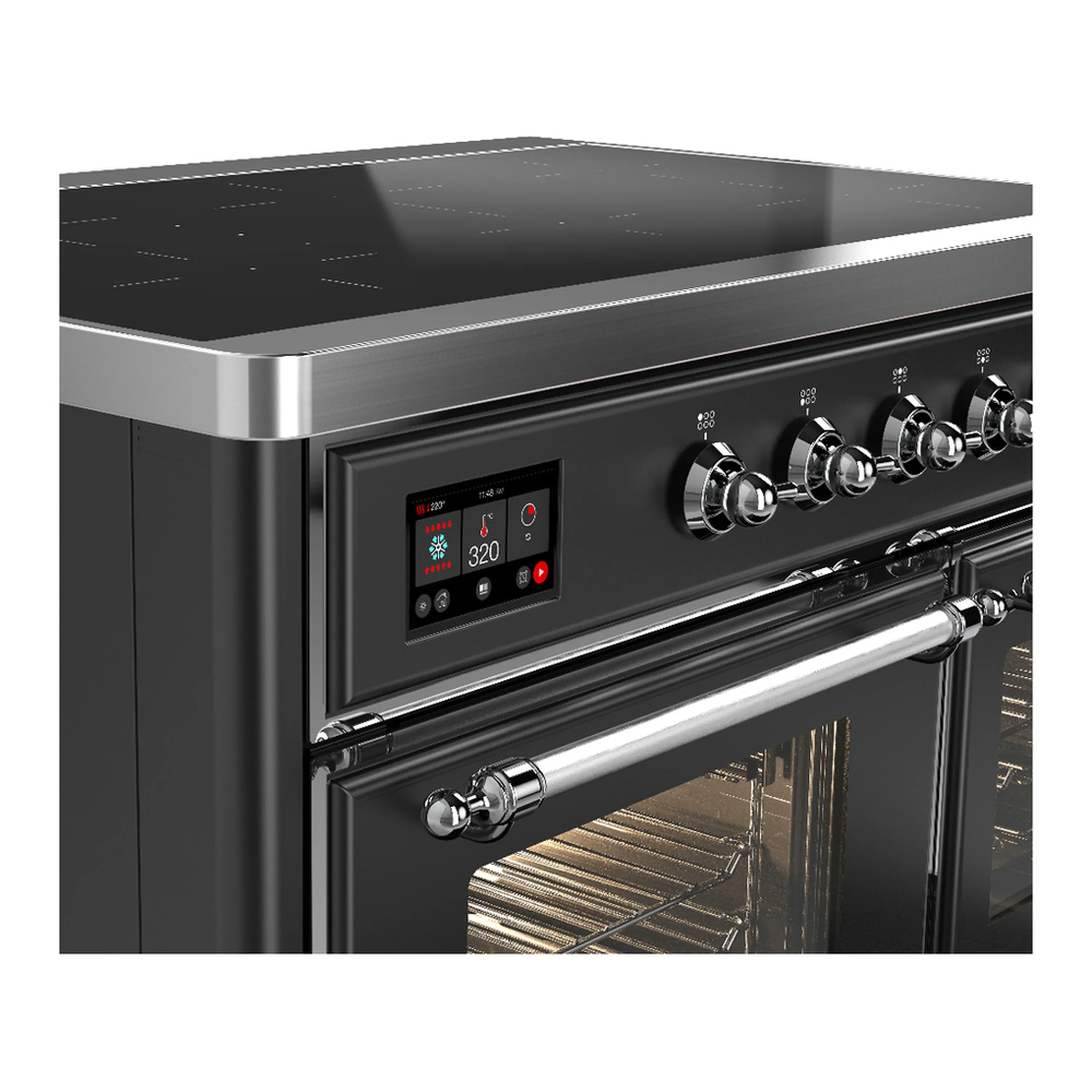 ILVE Majestic III 40-Inch Induction Range with 6 Induction Elements and Triple Glass Door Electric Oven in Matte Graphite with Chrome Trim (UMDIB40NR3MGC) - Image 7