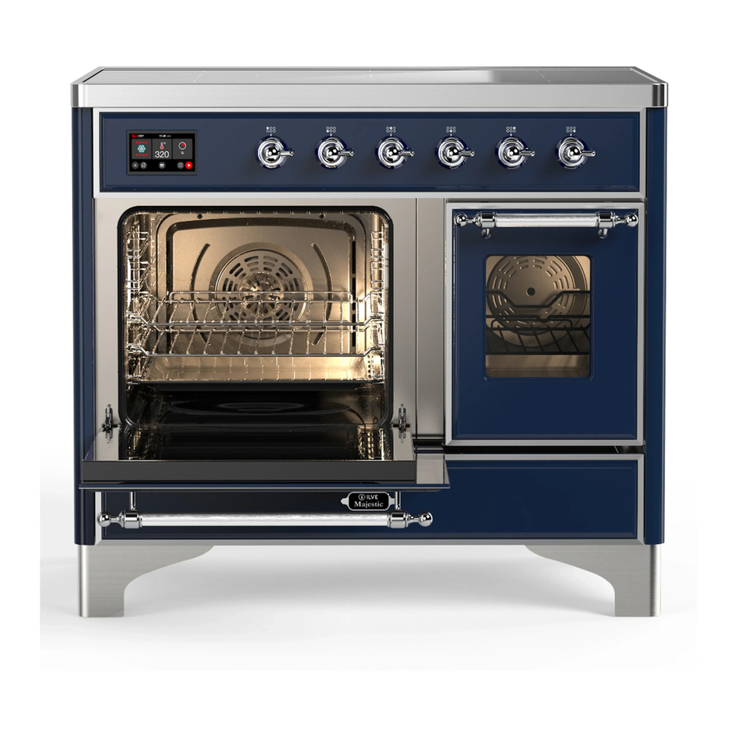 ILVE Majestic III 40-Inch Induction Range with 6 Induction Elements and Triple Glass Door Electric Oven in Mightnight Blue with Chrome Trim (UMDIB40NR3MBC) - Image 5