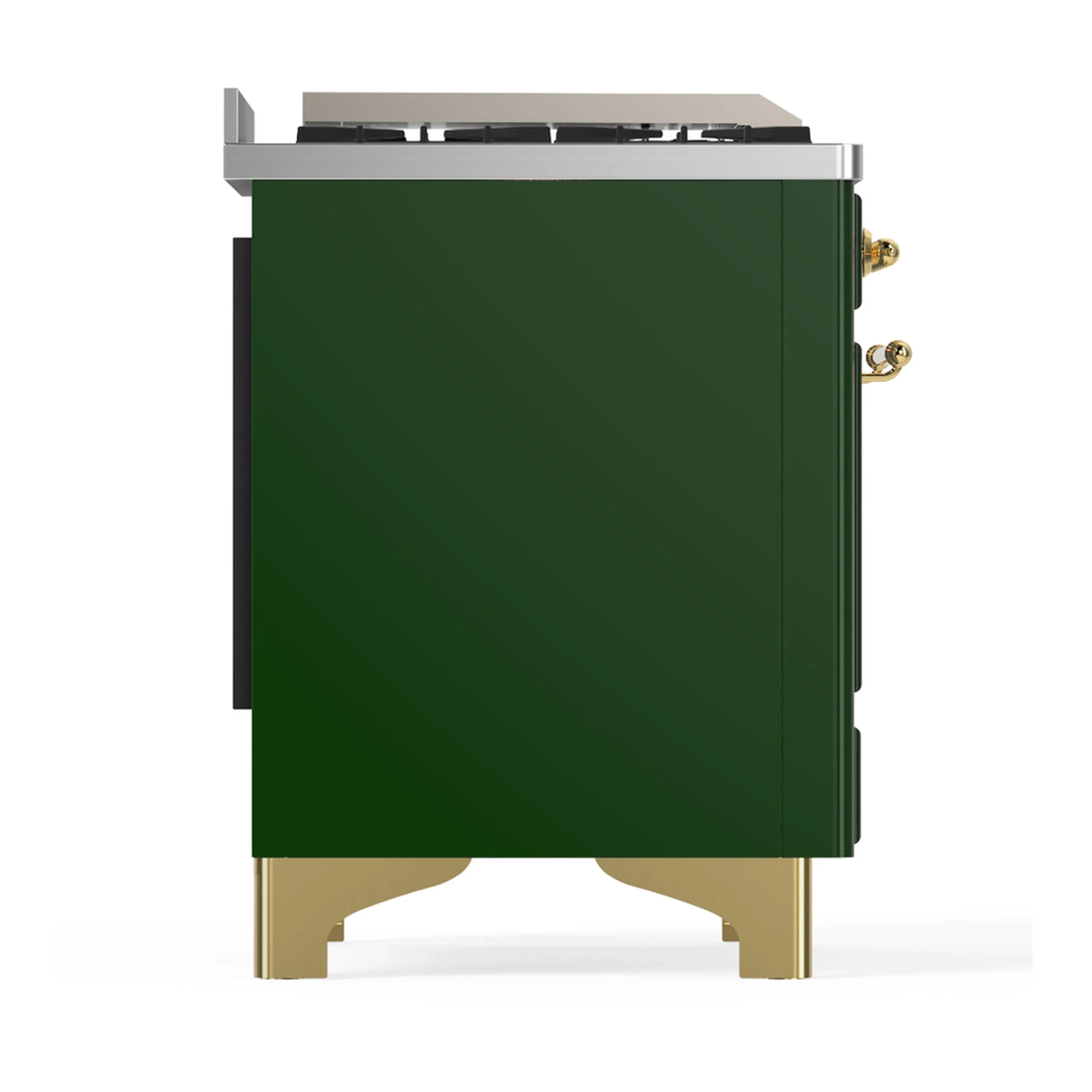 ILVE Majestic III 48-inch Dual Fuel Range with 5 Natural Gas Burner, Griddle and Solid Door Electric Oven in Emerald Green with Brass Trim (UM48FQNR3EGG) - Image 8