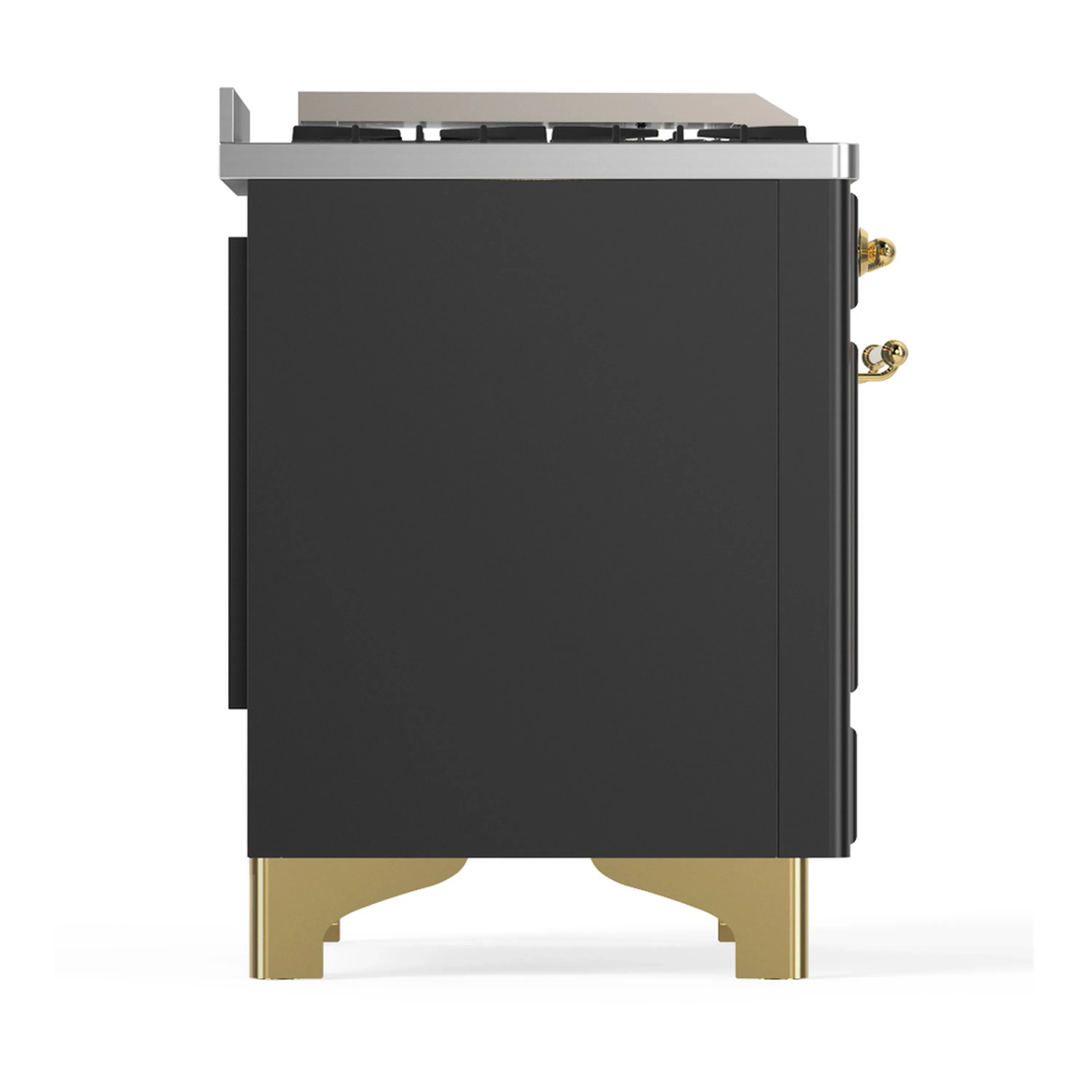 ILVE Majestic III 48-inch Dual Fuel Range with 5 Natural Gas Burner, Griddle and Triple Glass Door Electric Oven in Graphite Matte with Brass Trim (UM48FNR3MGG) - Image 8