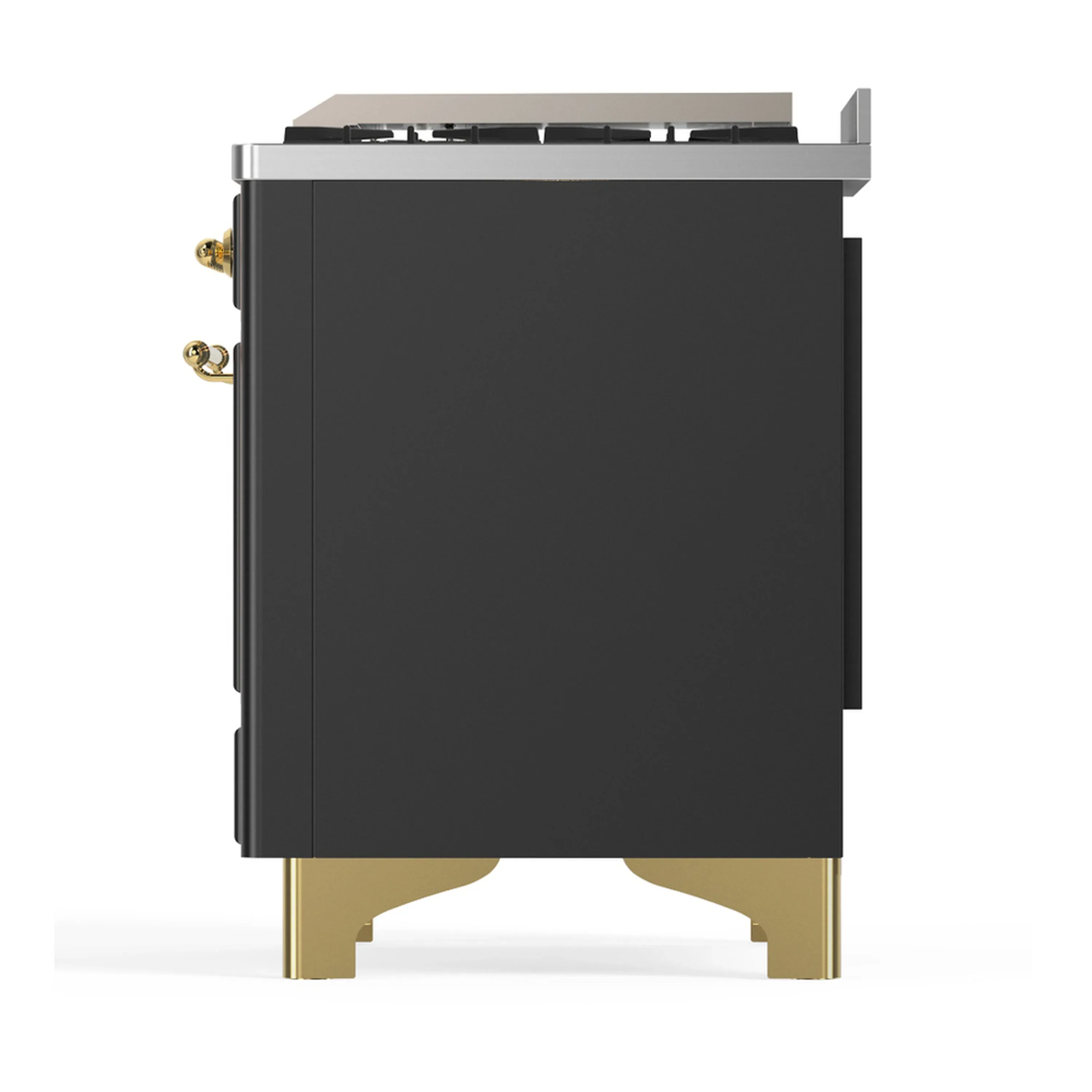 ILVE Majestic III 48-inch Dual Fuel Range with 5 Natural Gas Burner, Griddle and Triple Glass Door Electric Oven in Graphite Matte with Brass Trim (UM48FNR3MGG) - Image 9