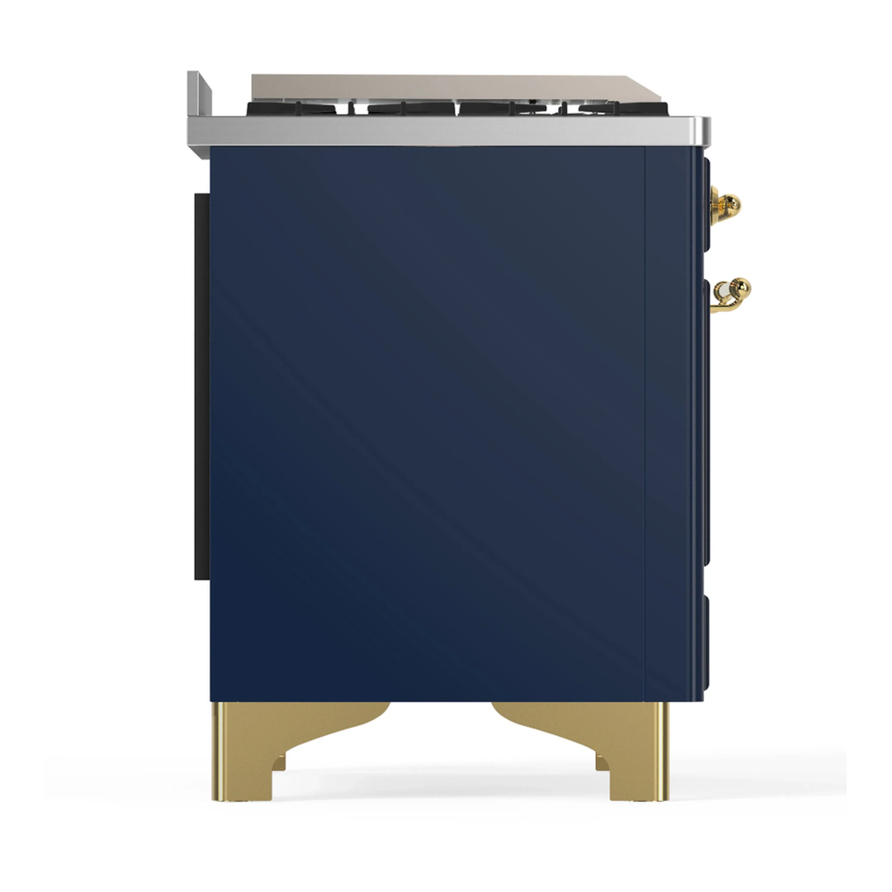 ILVE Majestic III 48-inch Dual Fuel Range with 5 Natural Gas Burner, Griddle, French Top and Solid Door Electric Oven in Blue Grey with Brass Trim (UM48FSQNR3MBG) - Image 8