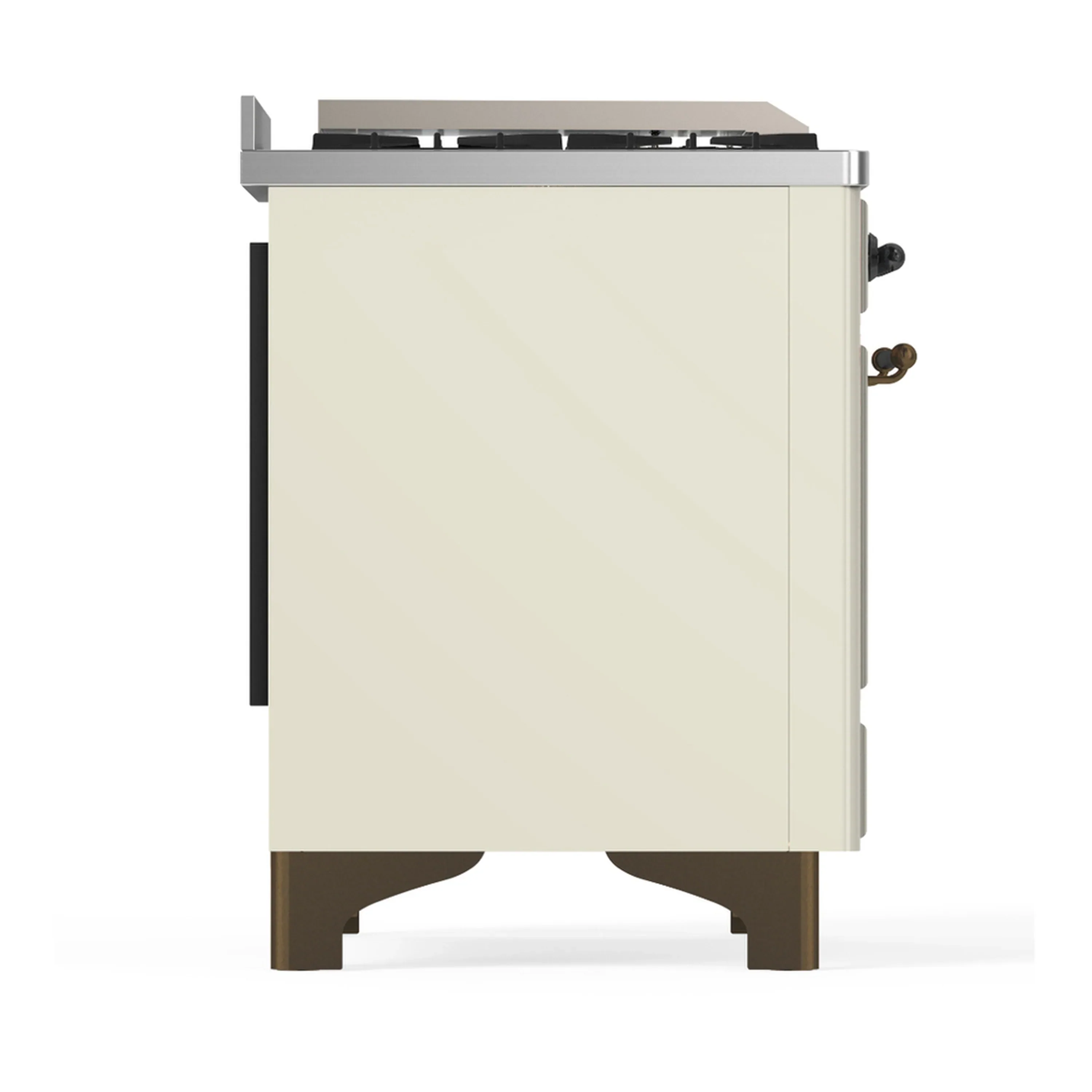 ILVE Majestic III 48-inch Dual Fuel Range with 5 Natural Gas Burner, Griddle and Triple Glass Door Electric Oven in Antique White with Burnished Trim (UM48FNR3AWB) - Image 8