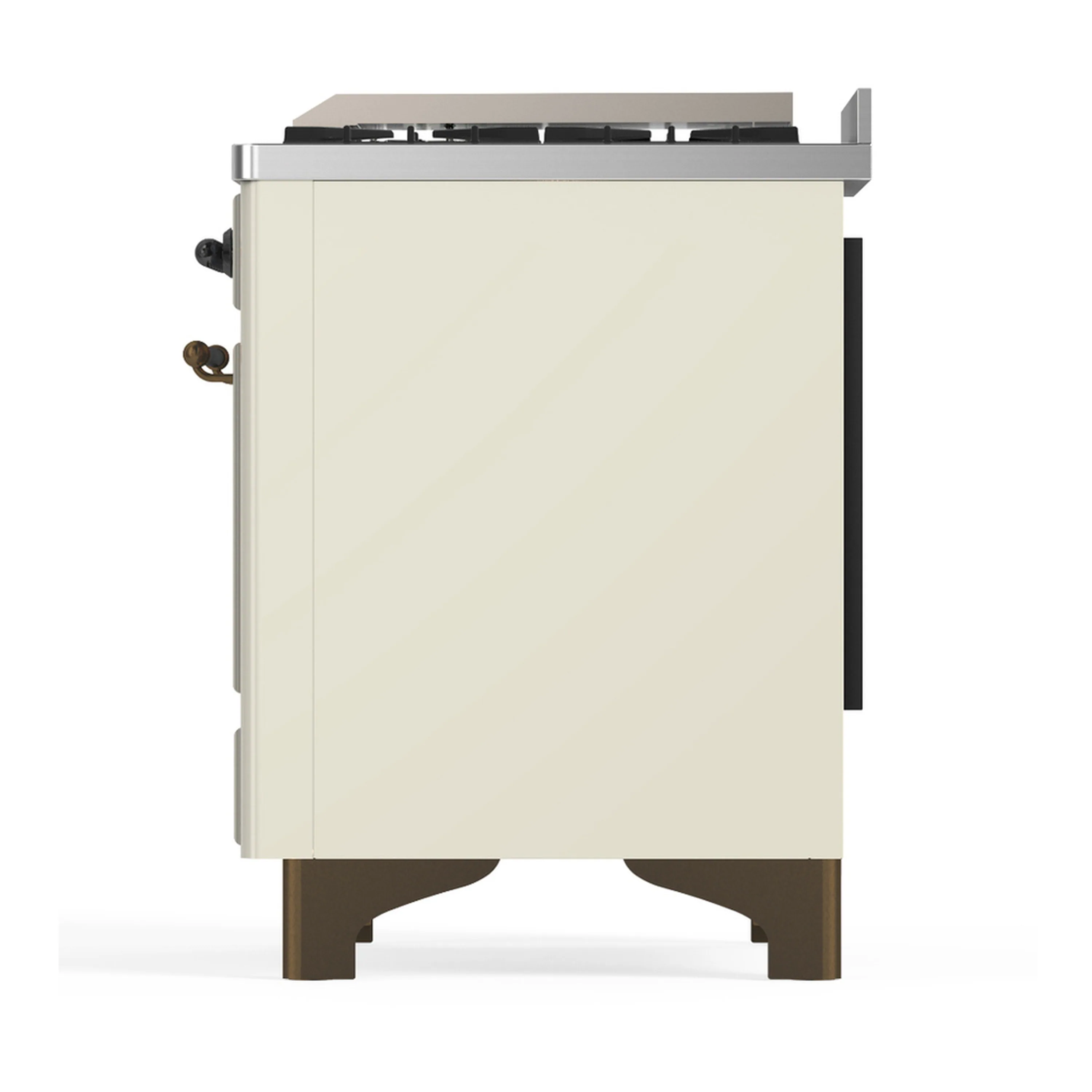 ILVE Majestic III 48-inch Dual Fuel Range with 5 Natural Gas Burner, Griddle and Solid Door Electric Oven in Antique White with Burnished Trim (UM48FQNR3AWB) - Image 9