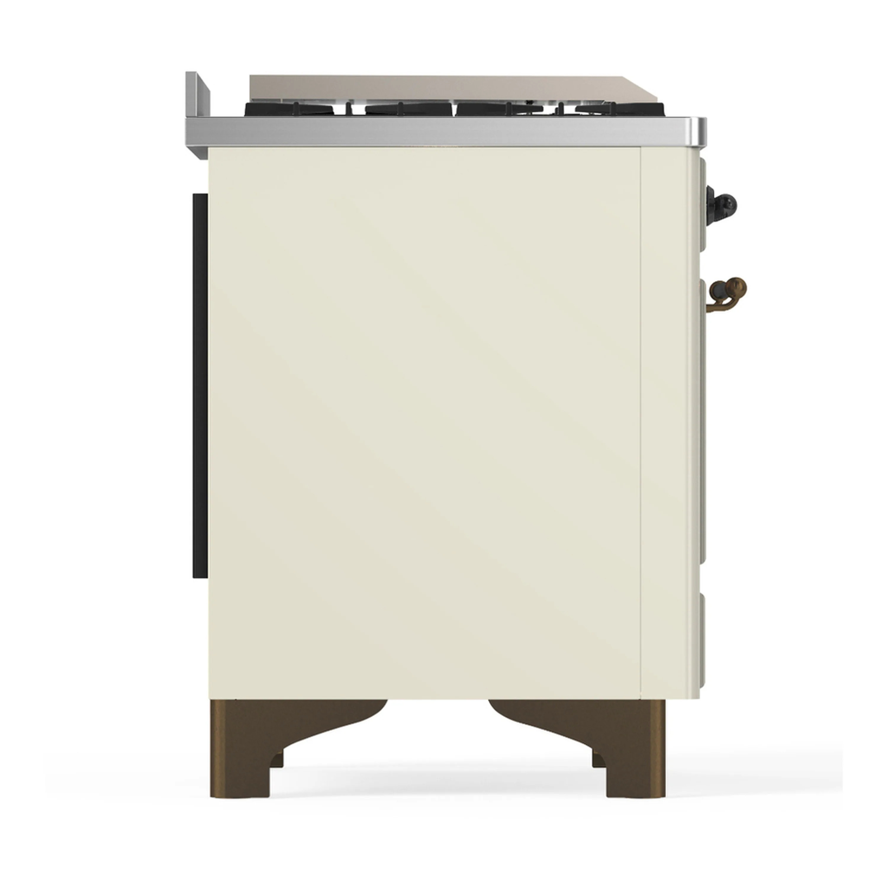 ILVE Majestic III 48-inch Dual Fuel Range with 5 Liquid Propane Burner, Griddle and Solid Door Electric Oven in Antique White with Burnished Trim (UM48FQNR3AWBLP) - Image 8