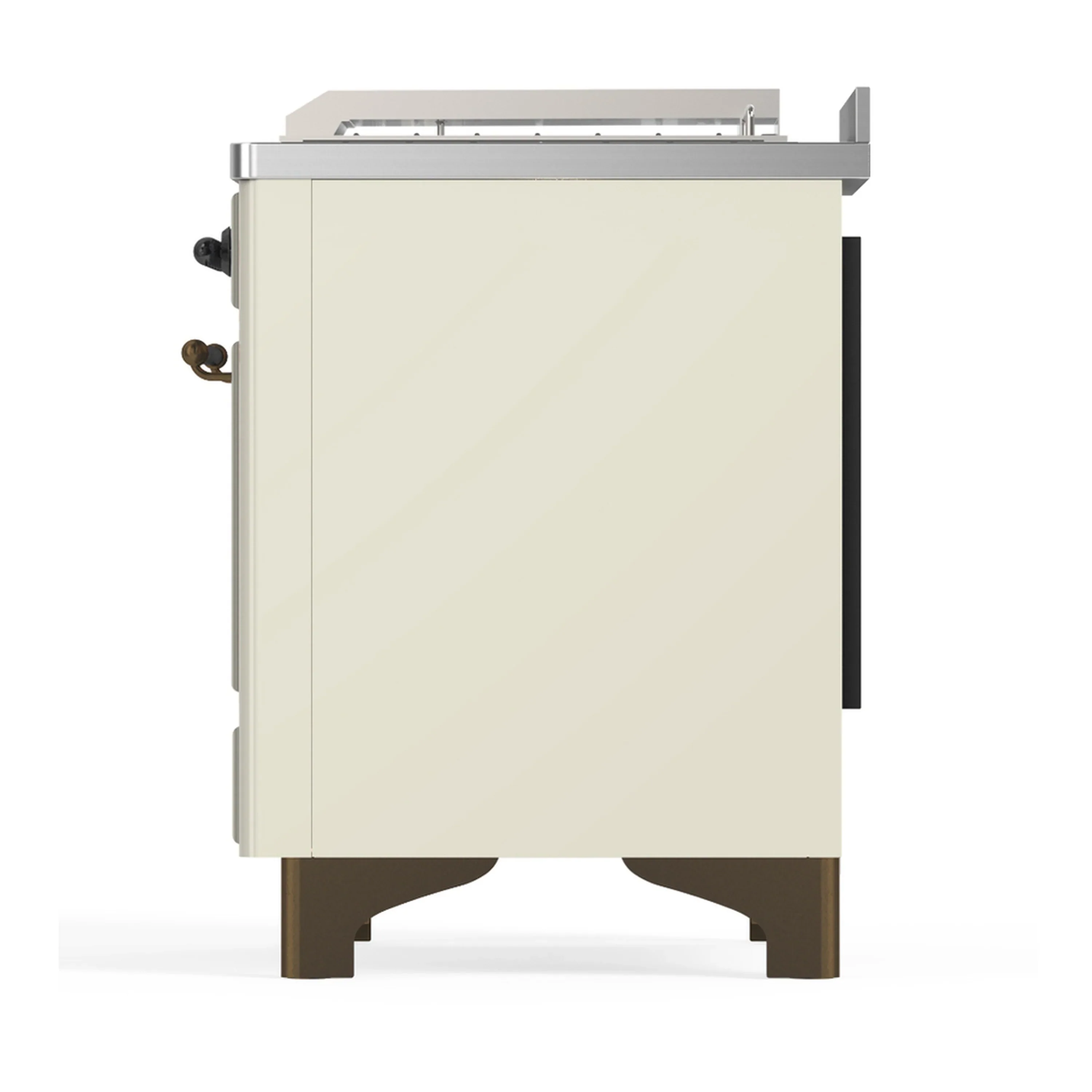 ILVE Majestic III 48-inch Dual Fuel Range with 5 Natural Gas Burner, Griddle, French Top and Triple Glass Door Electric Oven in Antique White with Burnished Trim (UM48FSNR3AWB) - Image 9