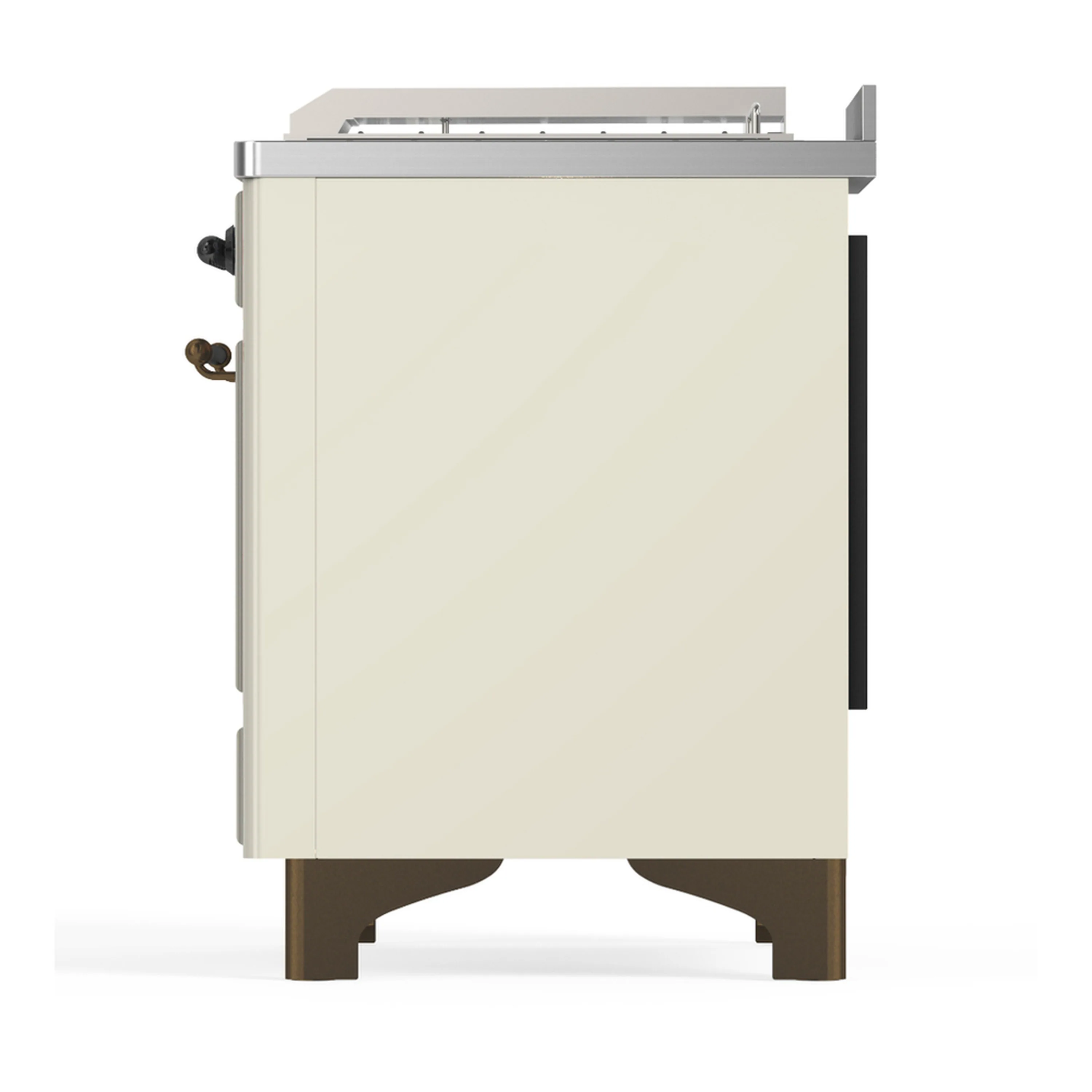 ILVE Majestic III 48-inch Dual Fuel Range with 5 Natural Gas Burner, Griddle, French Top and Solid Door Electric Oven in Antique White with Burnished Trim (UM48FSQNR3AWB) - Image 9