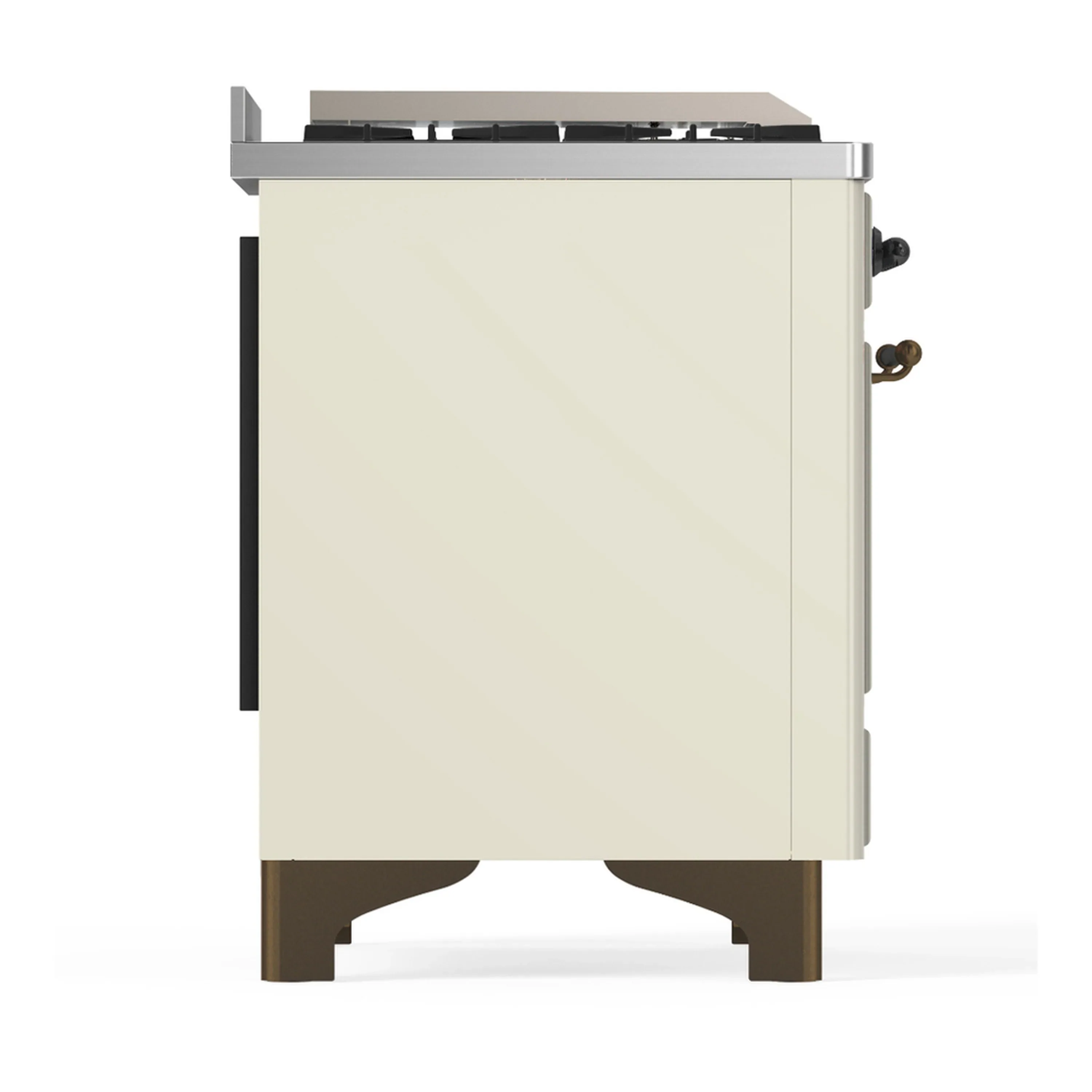 ILVE Majestic III 48-inch Dual Fuel Range with 5 Liquid Propane Burner, Griddle, French Top and Solid Door Electric Oven in Antique White with Burnished Trim (UM48FSQNR3AWBLP) - Image 8