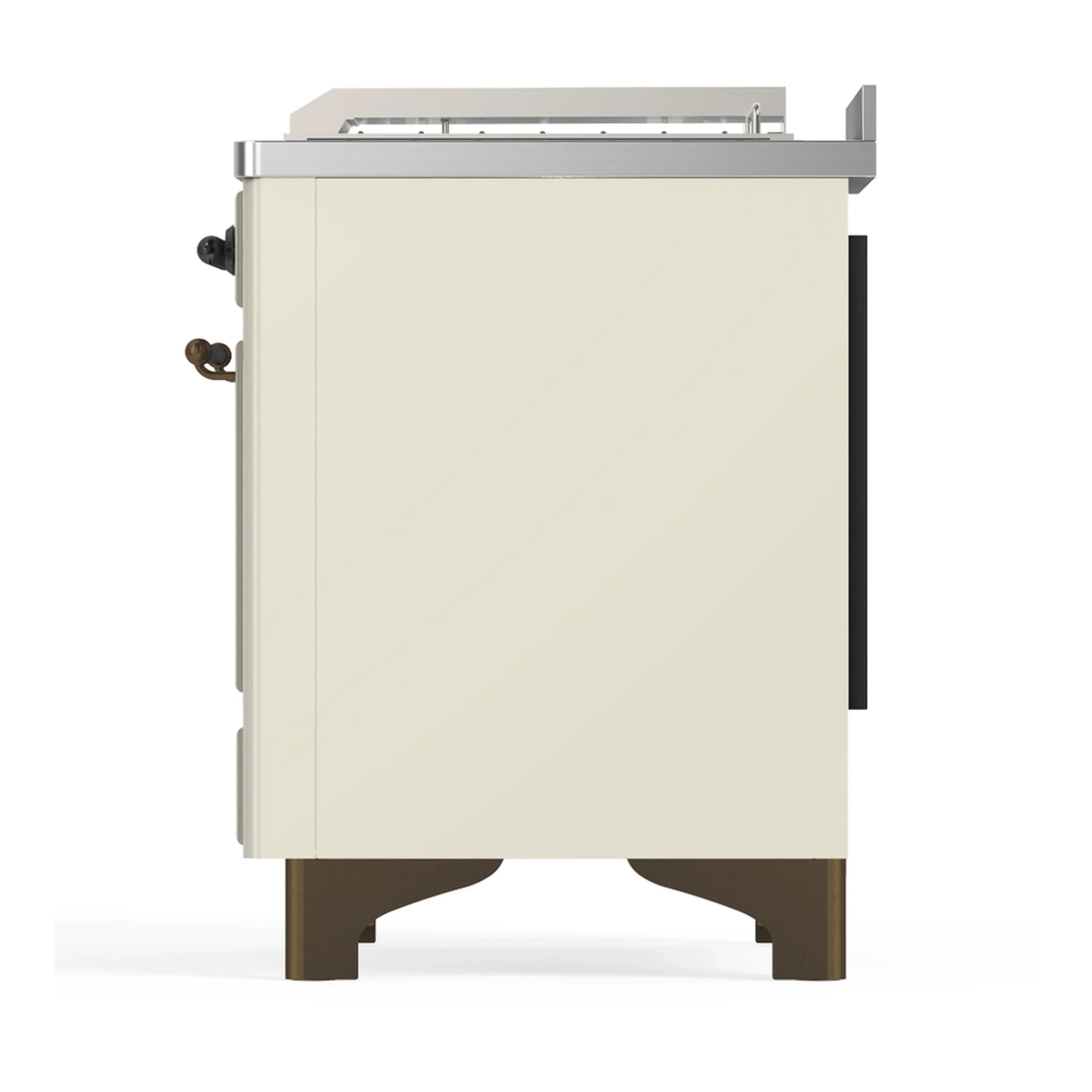 ILVE Majestic III 48-inch Dual Fuel Range with 5 Liquid Propane Burner, Griddle, French Top and Solid Door Electric Oven in Antique White with Burnished Trim (UM48FSQNR3AWBLP) - Image 9