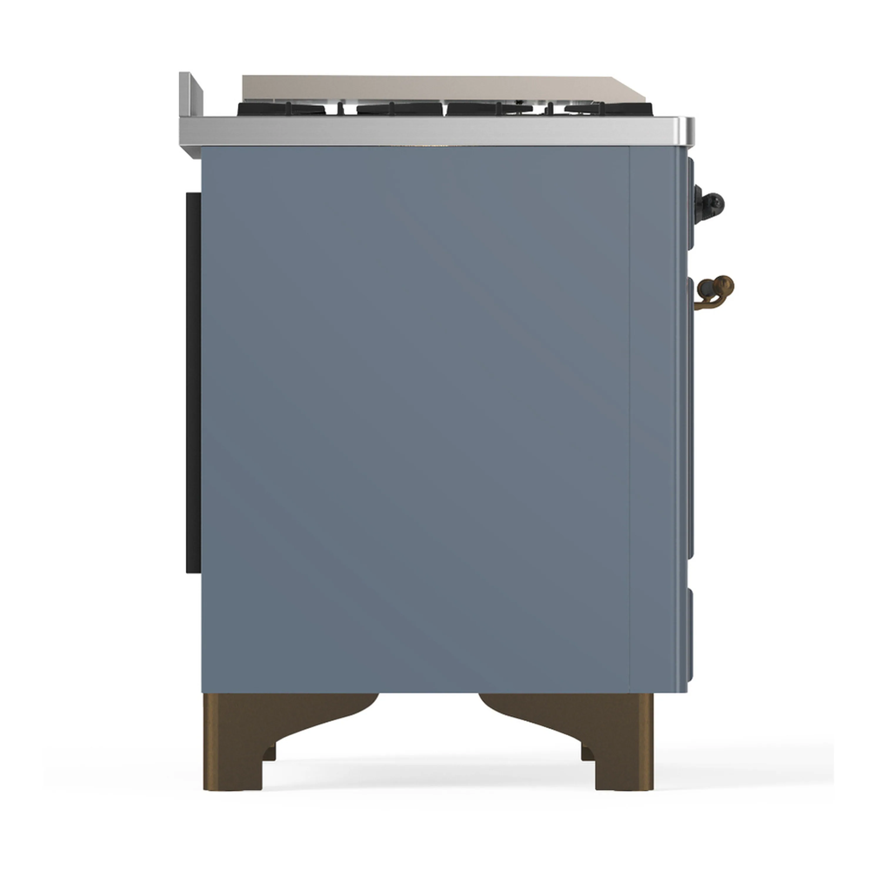 ILVE Majestic III 48-inch Dual Fuel Range with 5 Natural Gas Burner, Griddle and Solid Door Electric Oven in Blue Grey with Burnished Trim (UM48FQNR3BGB) - Image 8