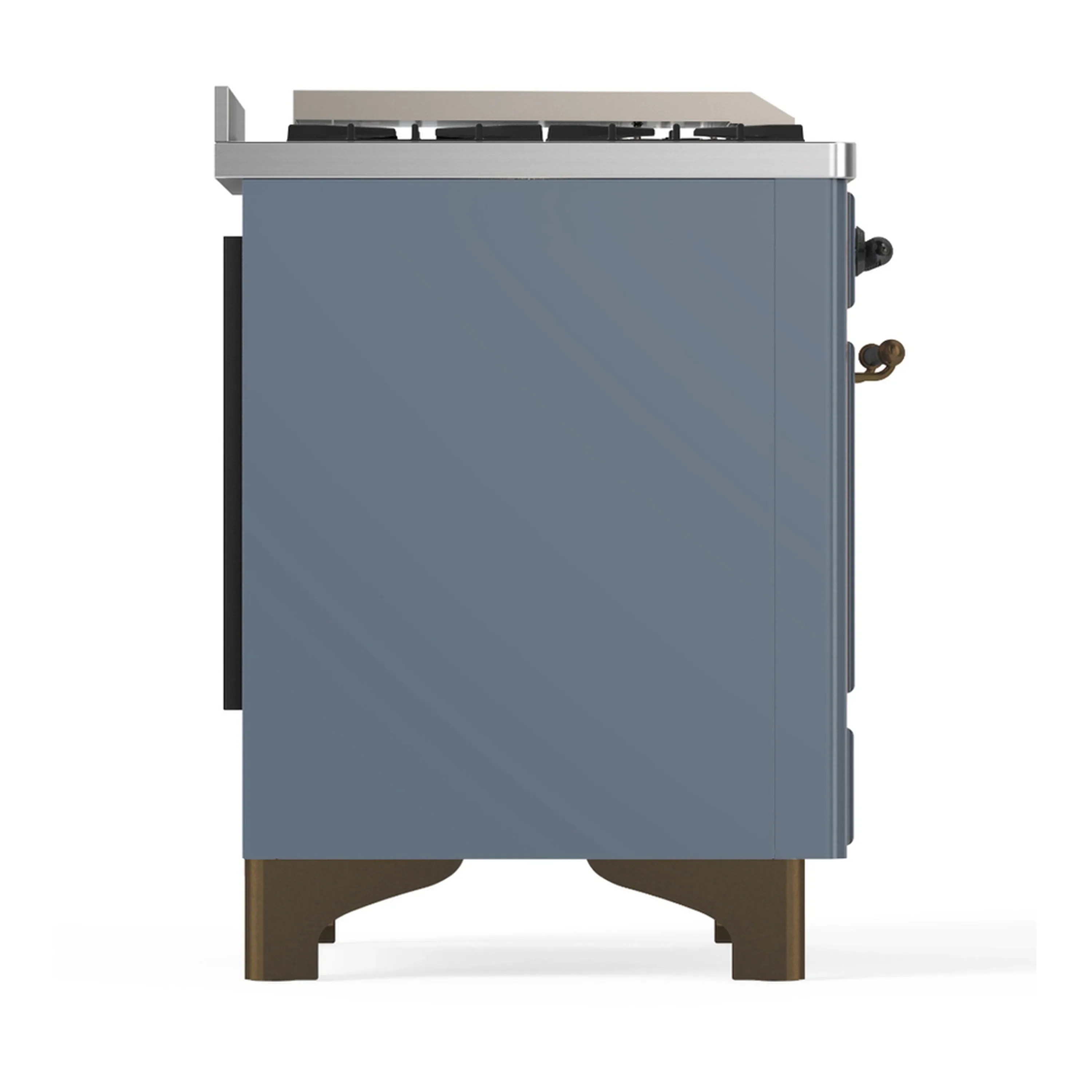 ILVE Majestic III 48-inch Dual Fuel Range with 5 Liquid Propane Burner, Griddle, French Top and Triple Glass Door Electric Oven in Blue Grey with Burnished Trim (UM48FSNR3BGBLP) - Image 8