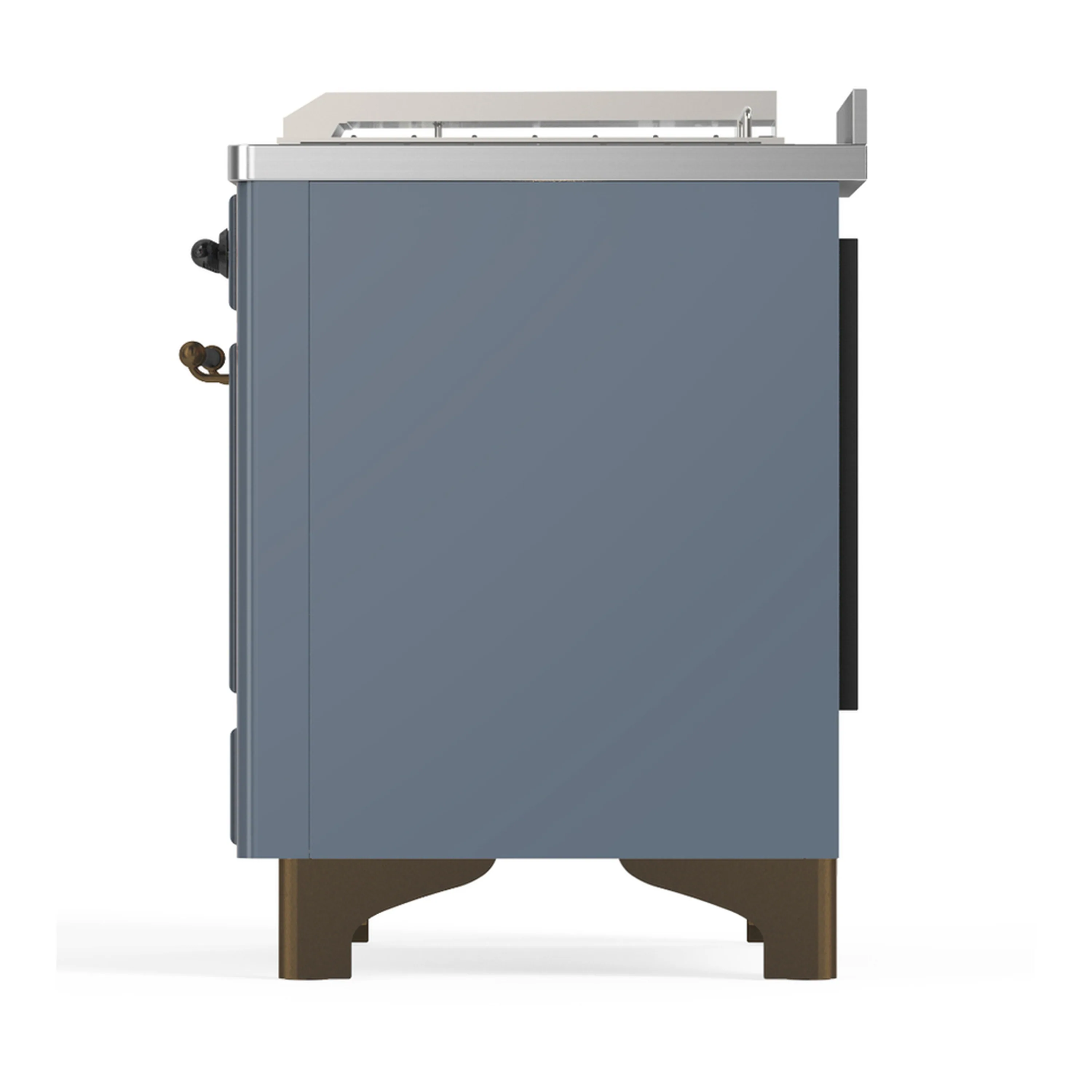 ILVE Majestic III 48-inch Dual Fuel Range with 5 Liquid Propane Burner, Griddle, French Top and Triple Glass Door Electric Oven in Blue Grey with Burnished Trim (UM48FSNR3BGBLP) - Image 9
