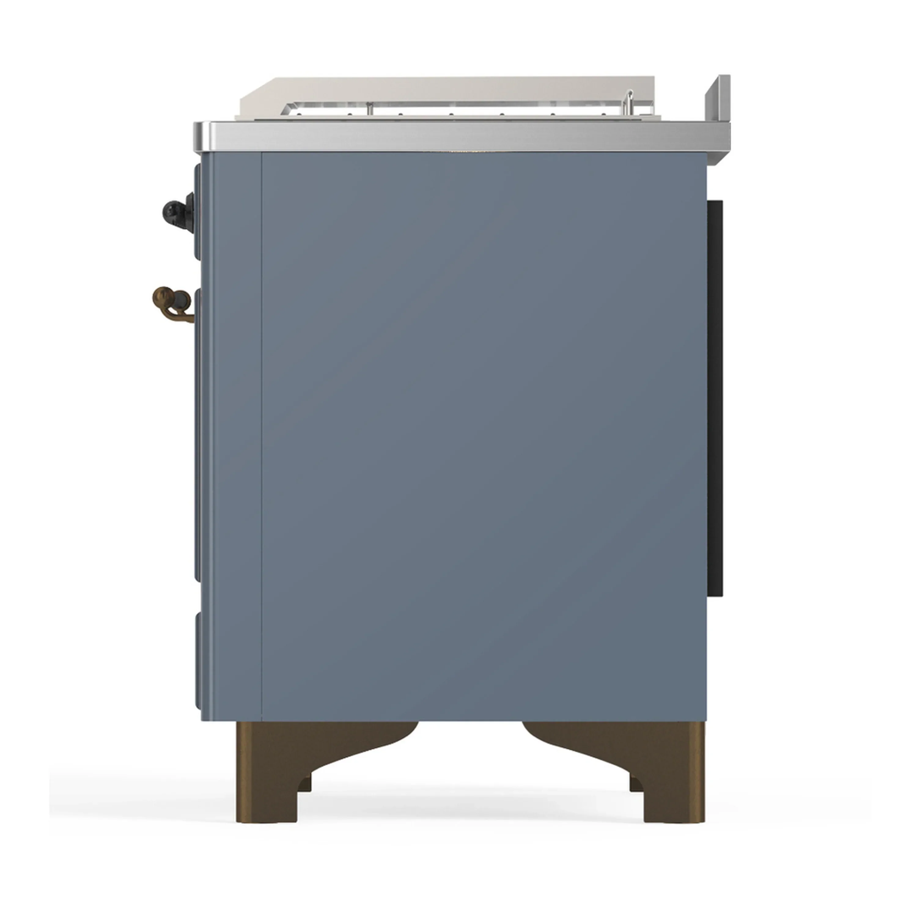 ILVE Majestic III 48-inch Dual Fuel Range with 5 Natural Gas Burner, Griddle, French Top and Solid Door Electric Oven in Blue Grey with Burnished Trim (UM48FSQNR3BGB) - Image 9