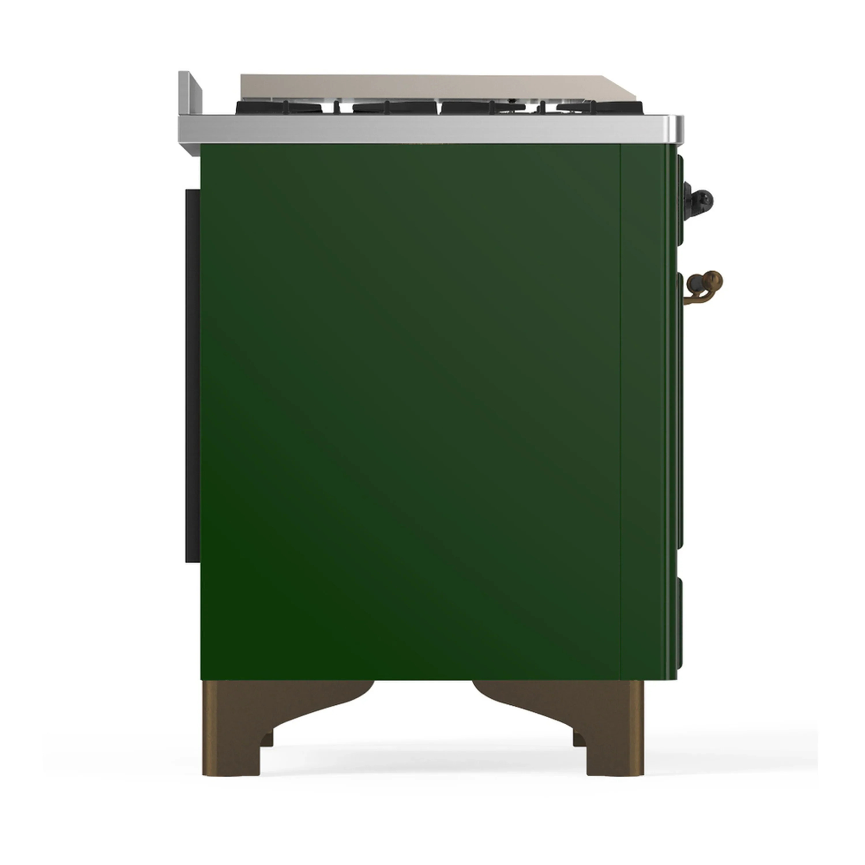 ILVE Majestic III 48-inch Dual Fuel Range with 5 Natural Gas Burner, Griddle and Solid Door Electric Oven in Emerald Green with Burnished Trim (UM48FQNR3EGB) - Image 8