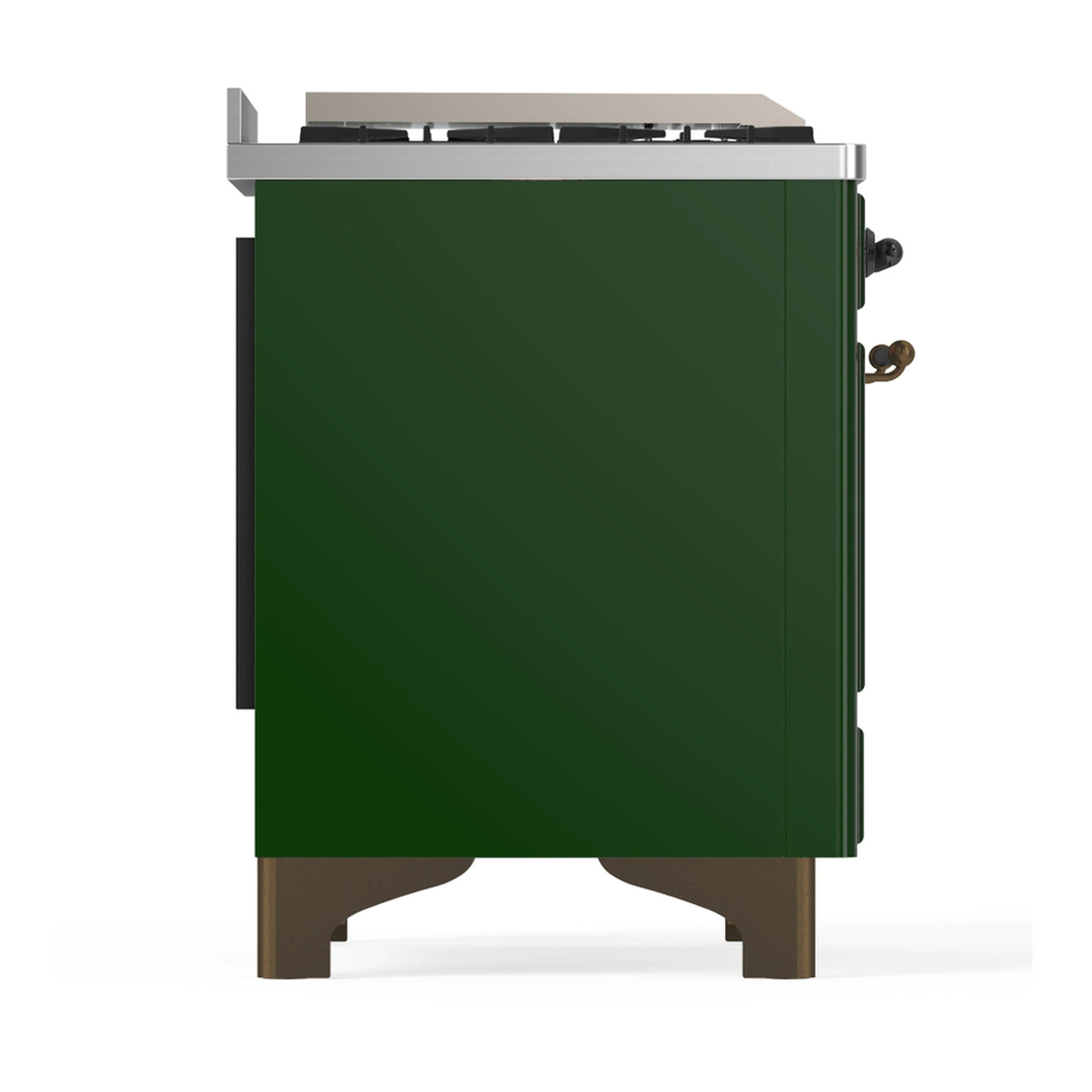ILVE Majestic III 48-inch Dual Fuel Range with 5 Liquid Propane Burner, Griddle, French Top and Triple Glass Door Electric Oven in Emerald Green with Burnished Trim (UM48FSNR3EGBLP) - Image 8