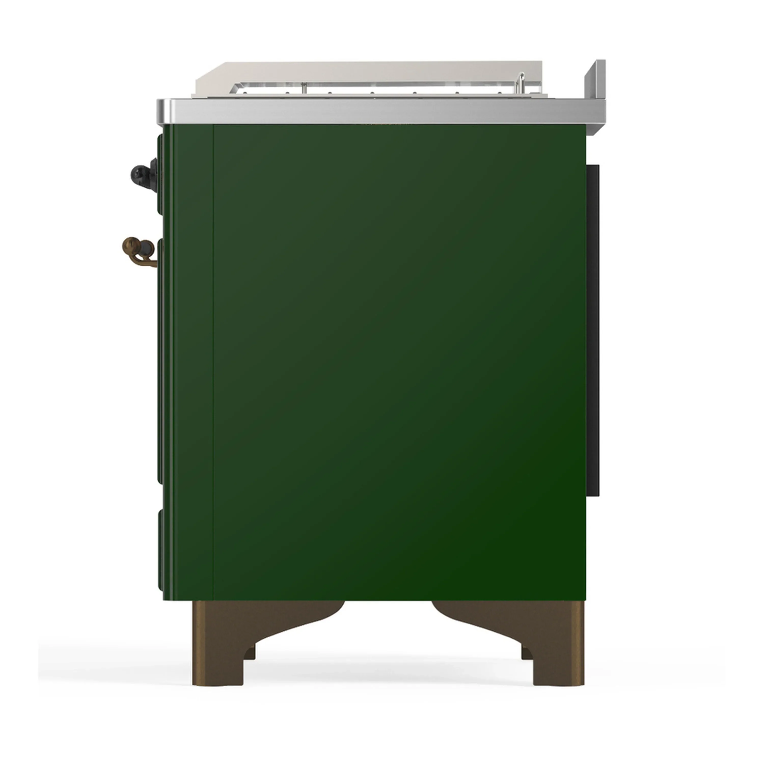ILVE Majestic III 48-inch Dual Fuel Range with 5 Liquid Propane Burner, Griddle, French Top and Triple Glass Door Electric Oven in Emerald Green with Burnished Trim (UM48FSNR3EGBLP) - Image 9