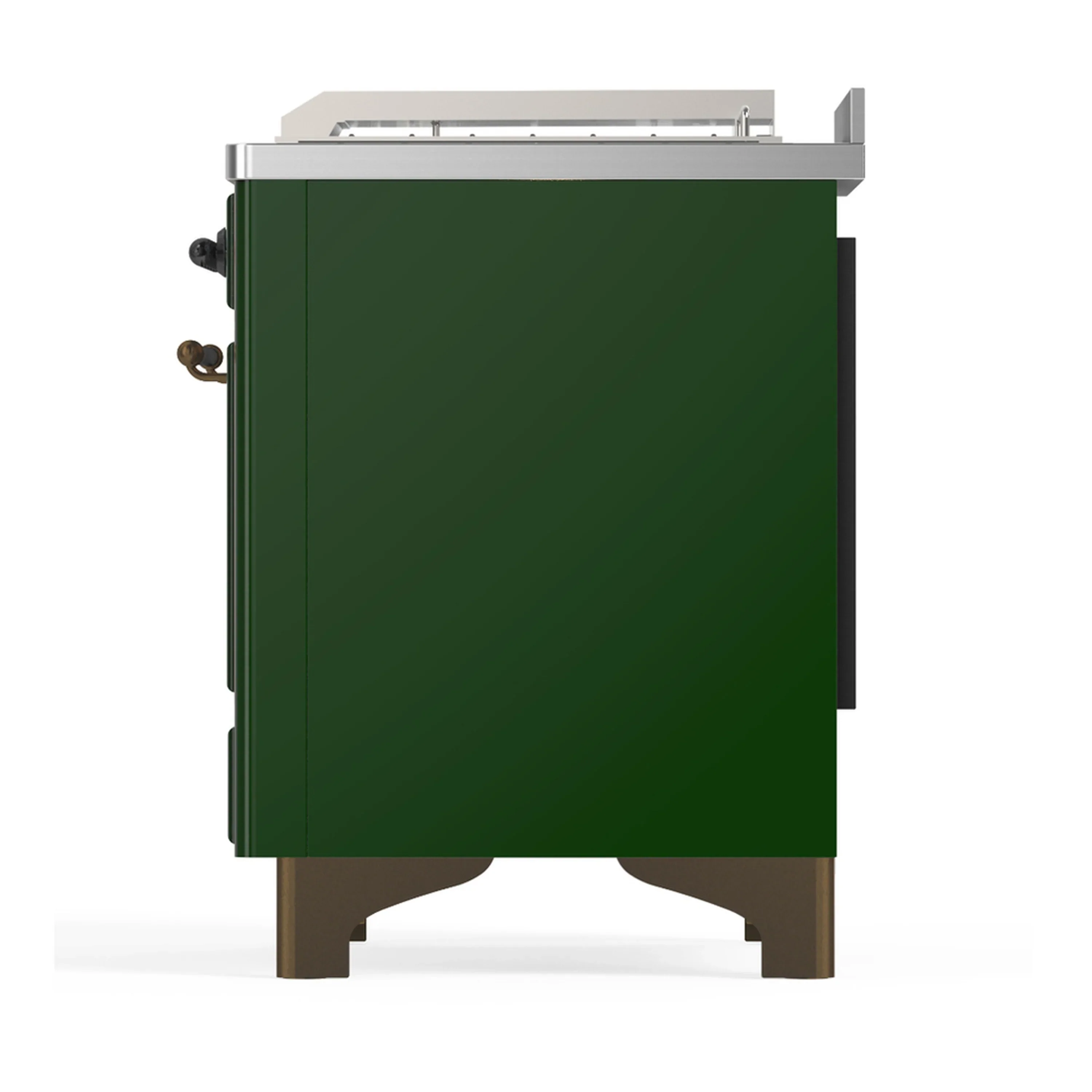 ILVE Majestic III 48-inch Dual Fuel Range with 5 Liquid Propane Burner, Griddle, French Top and Solid Door Electric Oven in Emerald Green with Burnished Trim (UM48FSQNR3EGBLP) - Image 9