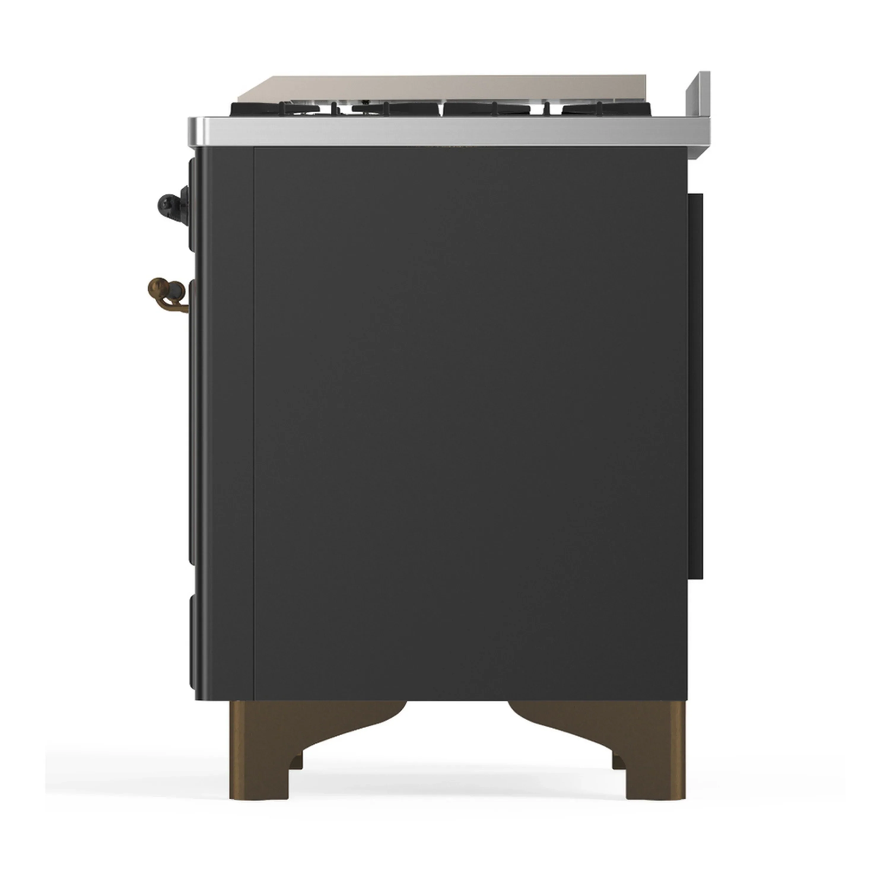 ILVE Majestic III 48-inch Dual Fuel Range with 5 Natural Gas Burner, Griddle and Solid Door Electric Oven in Graphite Matte with Burnished Trim (UM48FQNR3MGB) - Image 9