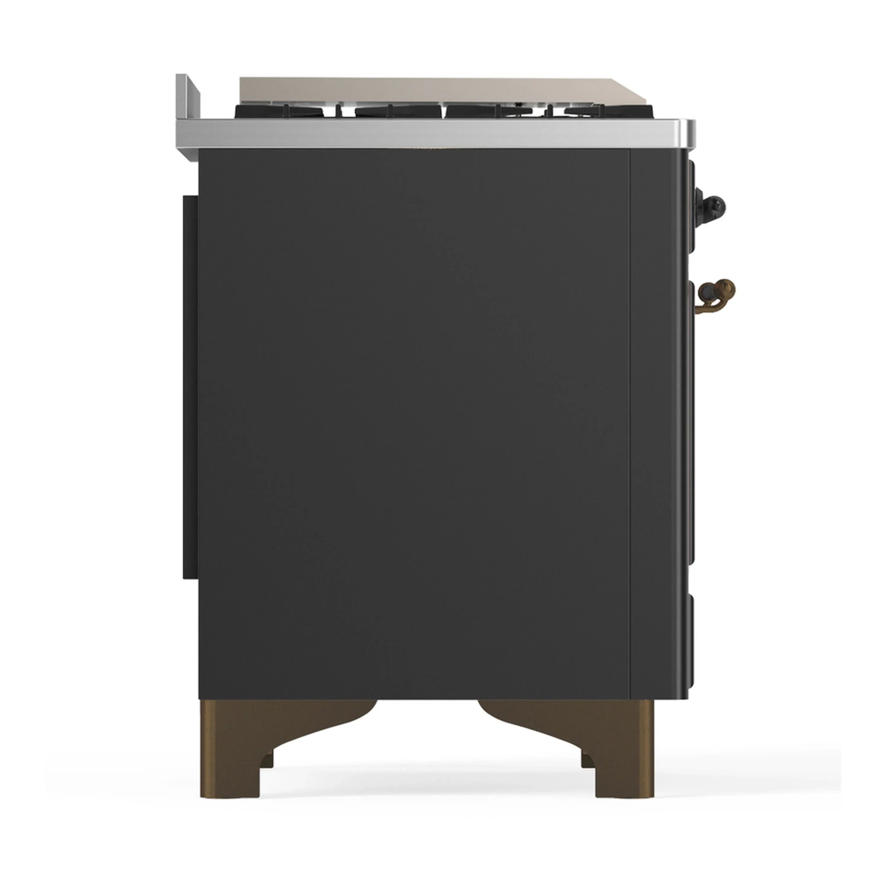 ILVE Majestic III 48-inch Dual Fuel Range with 5 Liquid Propane Burner, Griddle, French Top and Triple Glass Door Electric Oven in Graphite Matte with Burnished Trim (UM48FSNR3MGBLP) - Image 8