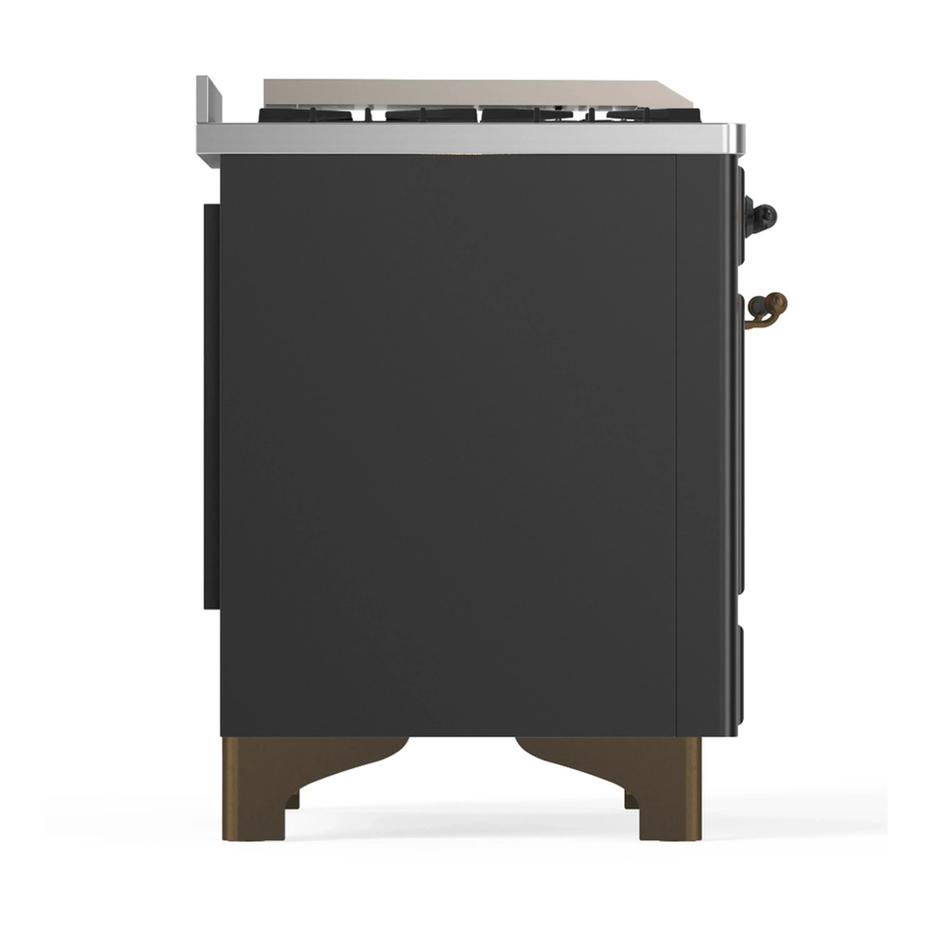 ILVE Majestic III 48-inch Dual Fuel Range with 5 Natural Gas Burner, Griddle, French Top and Solid Door Electric Oven in Graphite Matte with Burnished Trim (UM48FSQNR3MGB) - Image 8