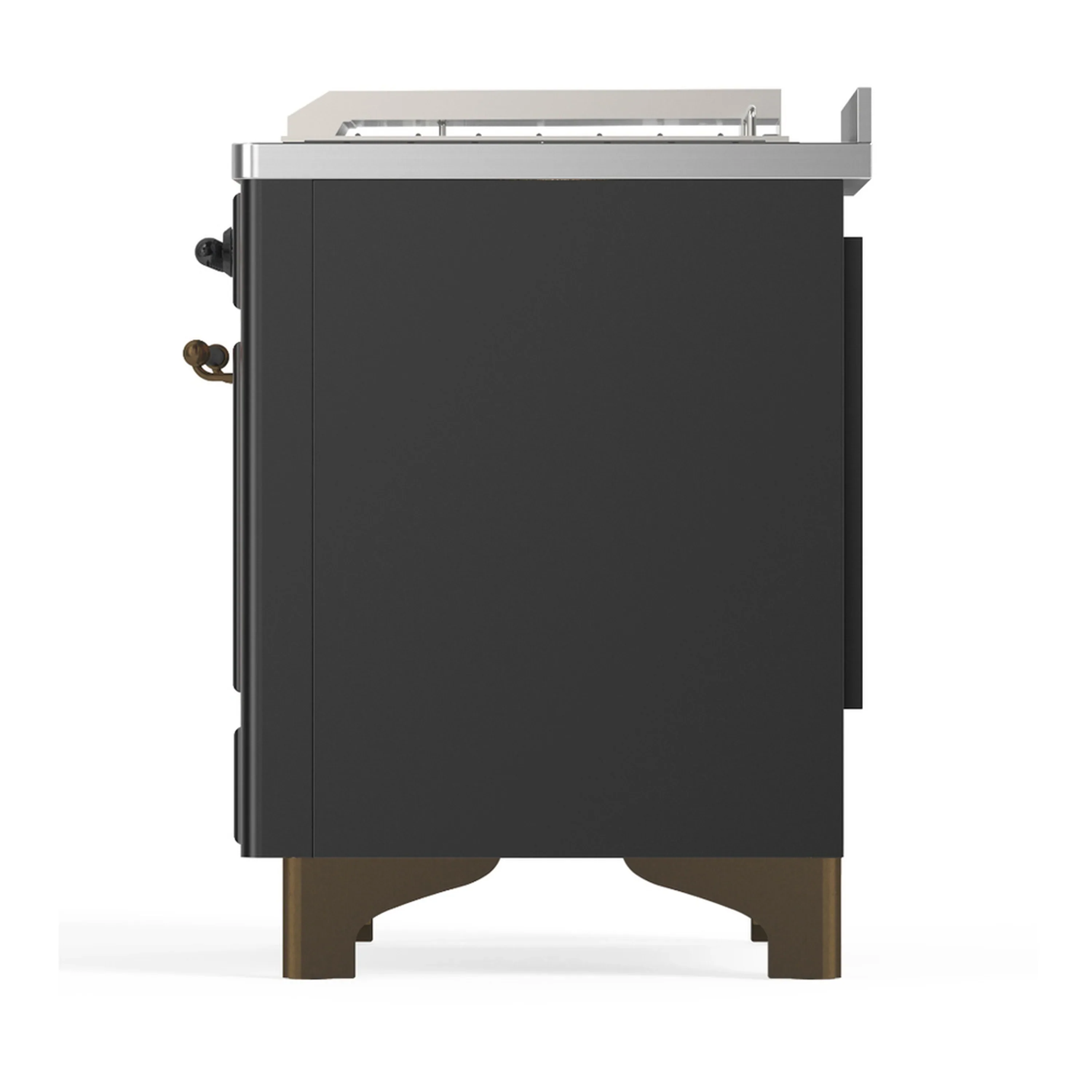 ILVE Majestic III 48-inch Dual Fuel Range with 5 Natural Gas Burner, Griddle, French Top and Solid Door Electric Oven in Graphite Matte with Burnished Trim (UM48FSQNR3MGB) - Image 9