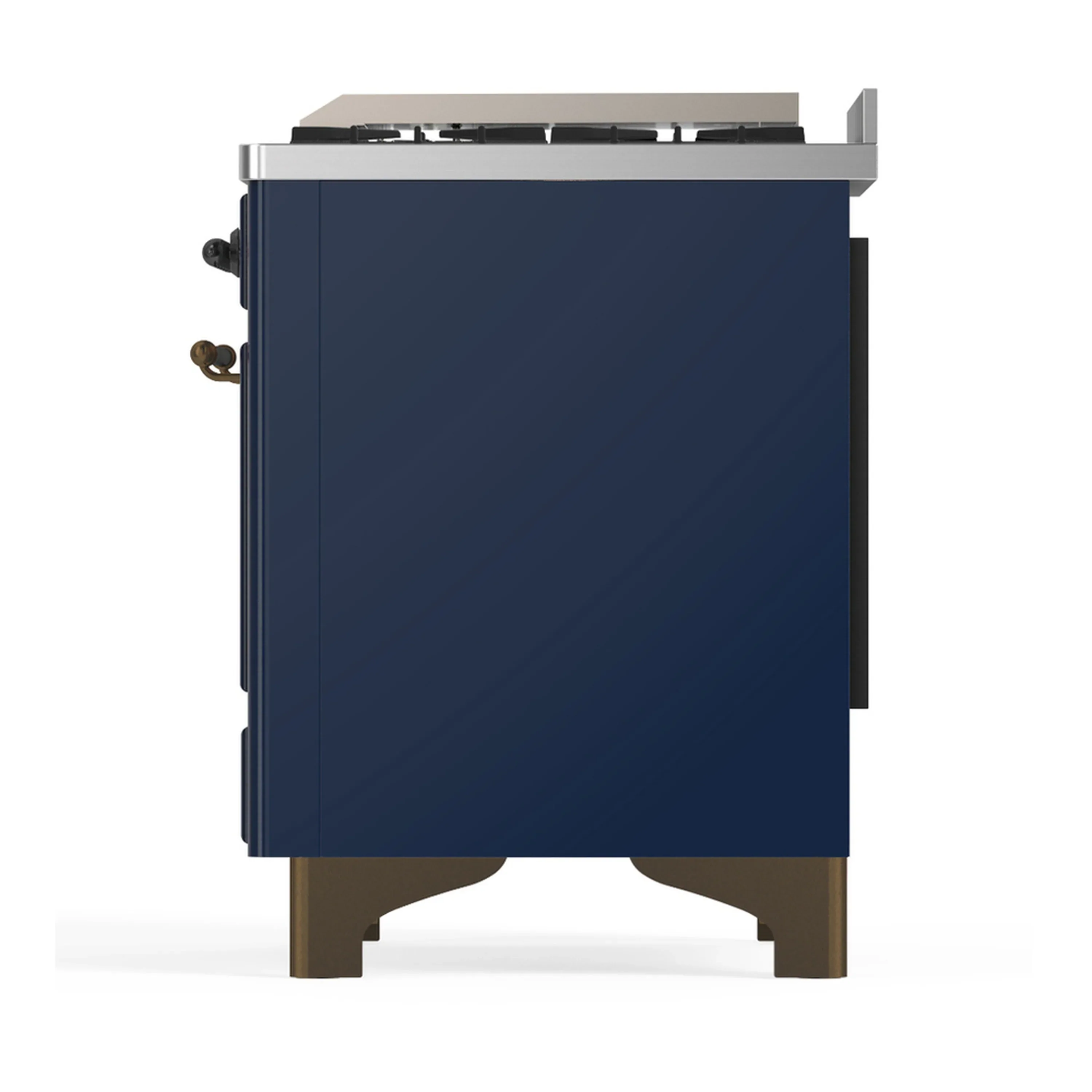 ILVE Majestic III 48-inch Dual Fuel Range with 5 Natural Gas Burner, Griddle and Triple Glass Door Electric Oven in Midnight Blue with Burnished Trim (UM48FNR3MBB) - Image 9