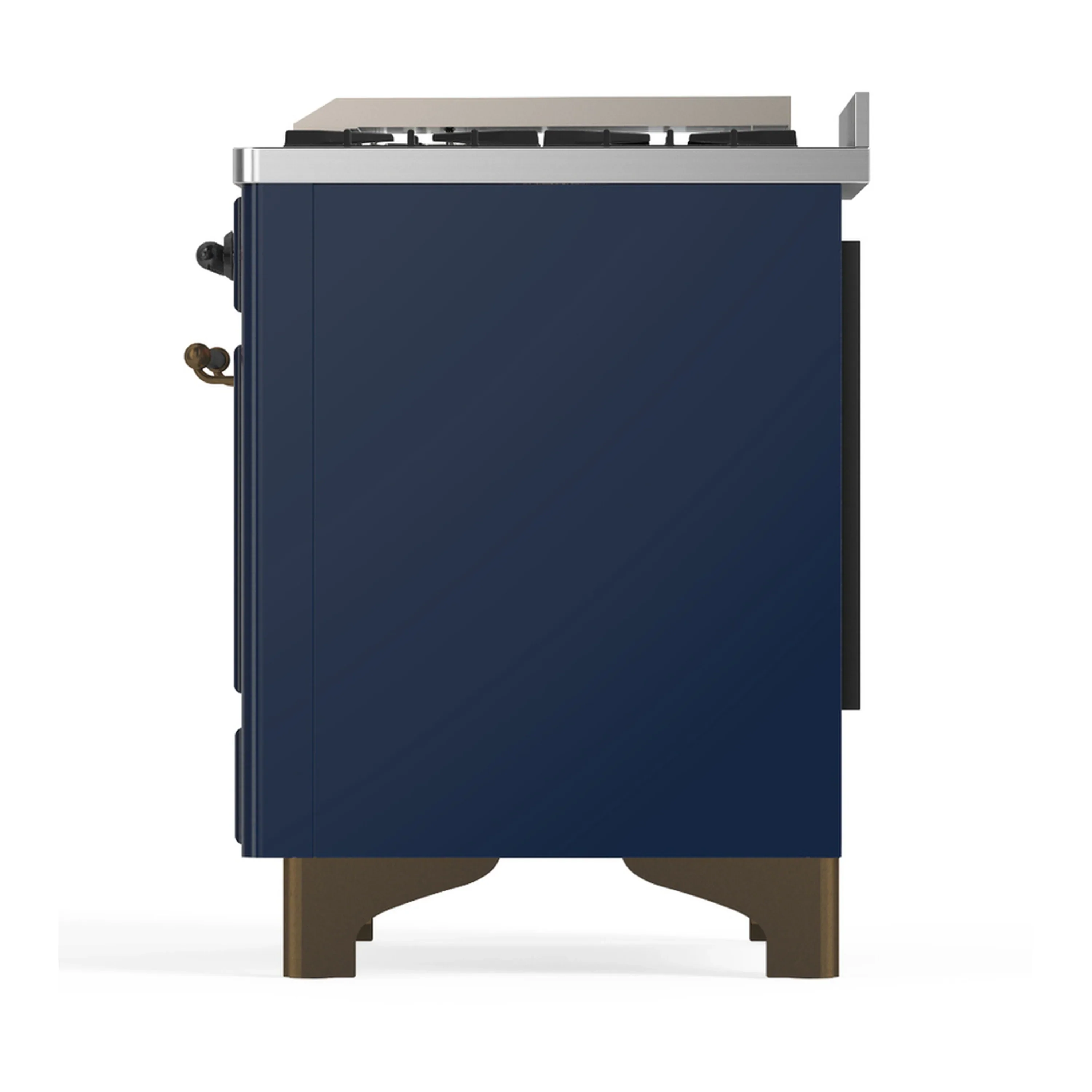 ILVE Majestic III 48-inch Dual Fuel Range with 5 Natural Gas Burner, Griddle and Solid Door Electric Oven in Midnight Blue with Burnished Trim (UM48FQNR3MBB) - Image 9