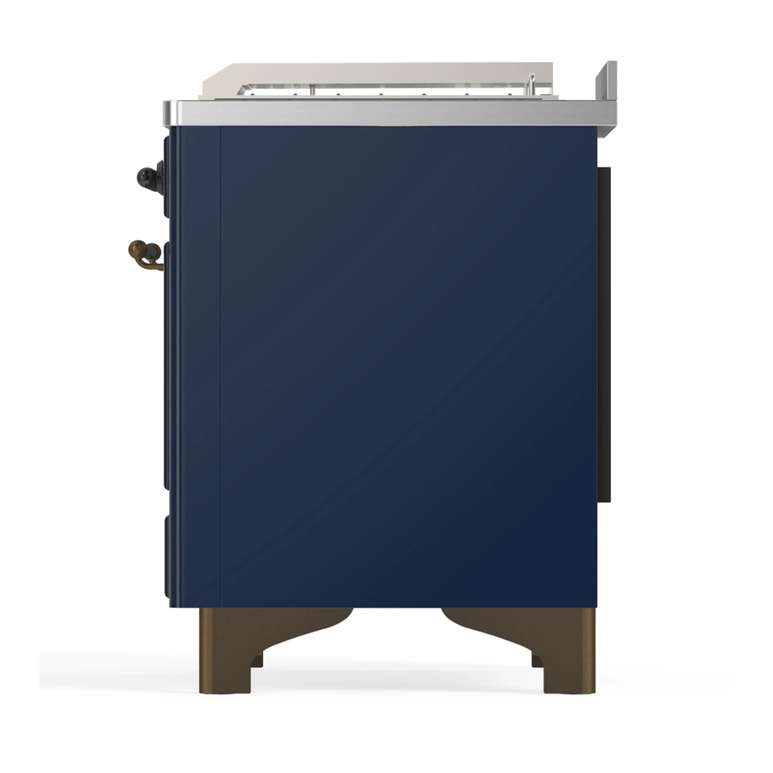 ILVE Majestic III 48-inch Dual Fuel Range with 5 Natural Gas Burner, Griddle, French Top and Triple Glass Door Electric Oven in Midnight Blue with Burnished Trim (UM48FSNR3MBB) - Image 9