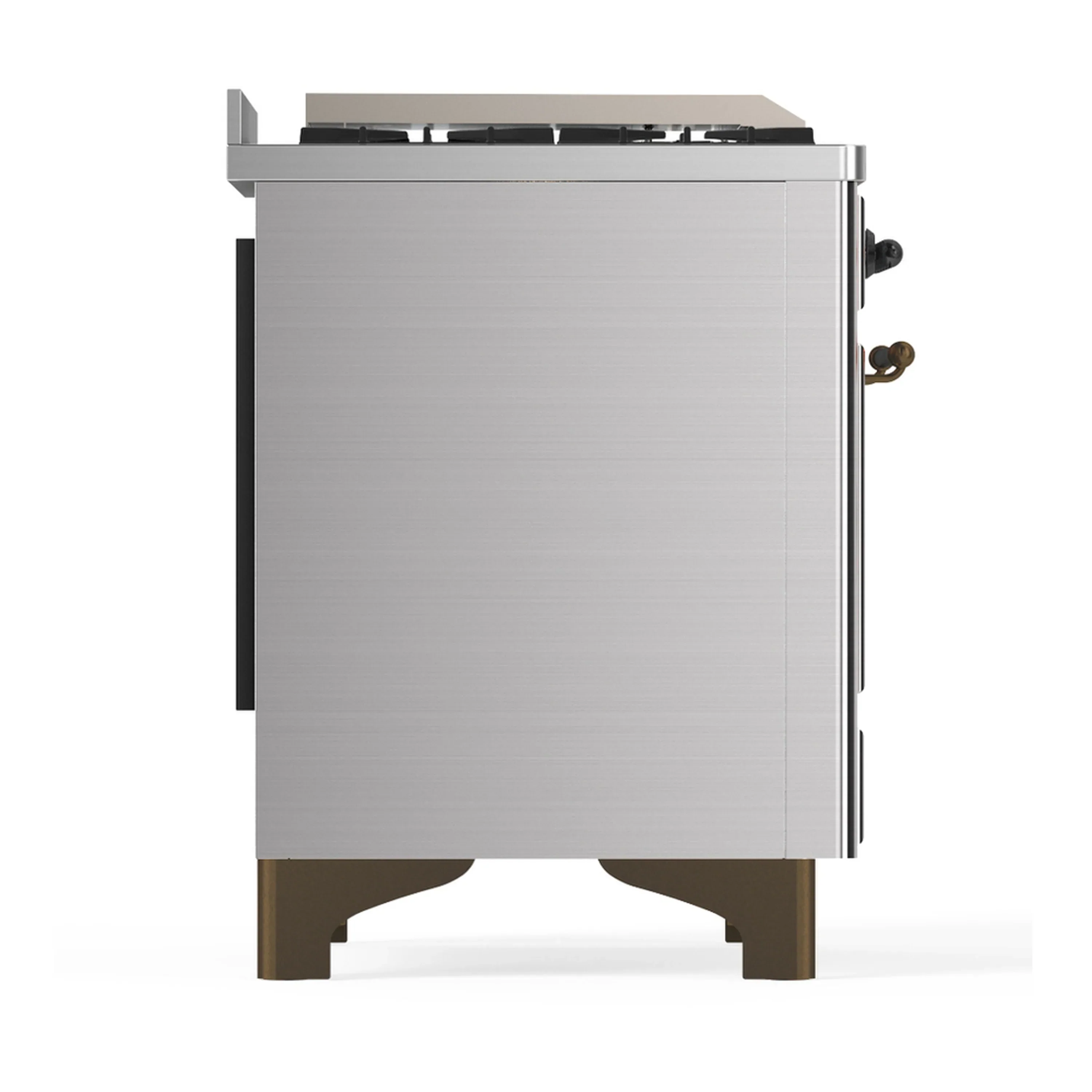 ILVE Majestic III 48-inch Dual Fuel Range with 5 Natural Gas Burner, Griddle and Triple Glass Door Electric Oven in Stainless Steel with Burnished Trim (UM48FNR3SSB) - Image 8