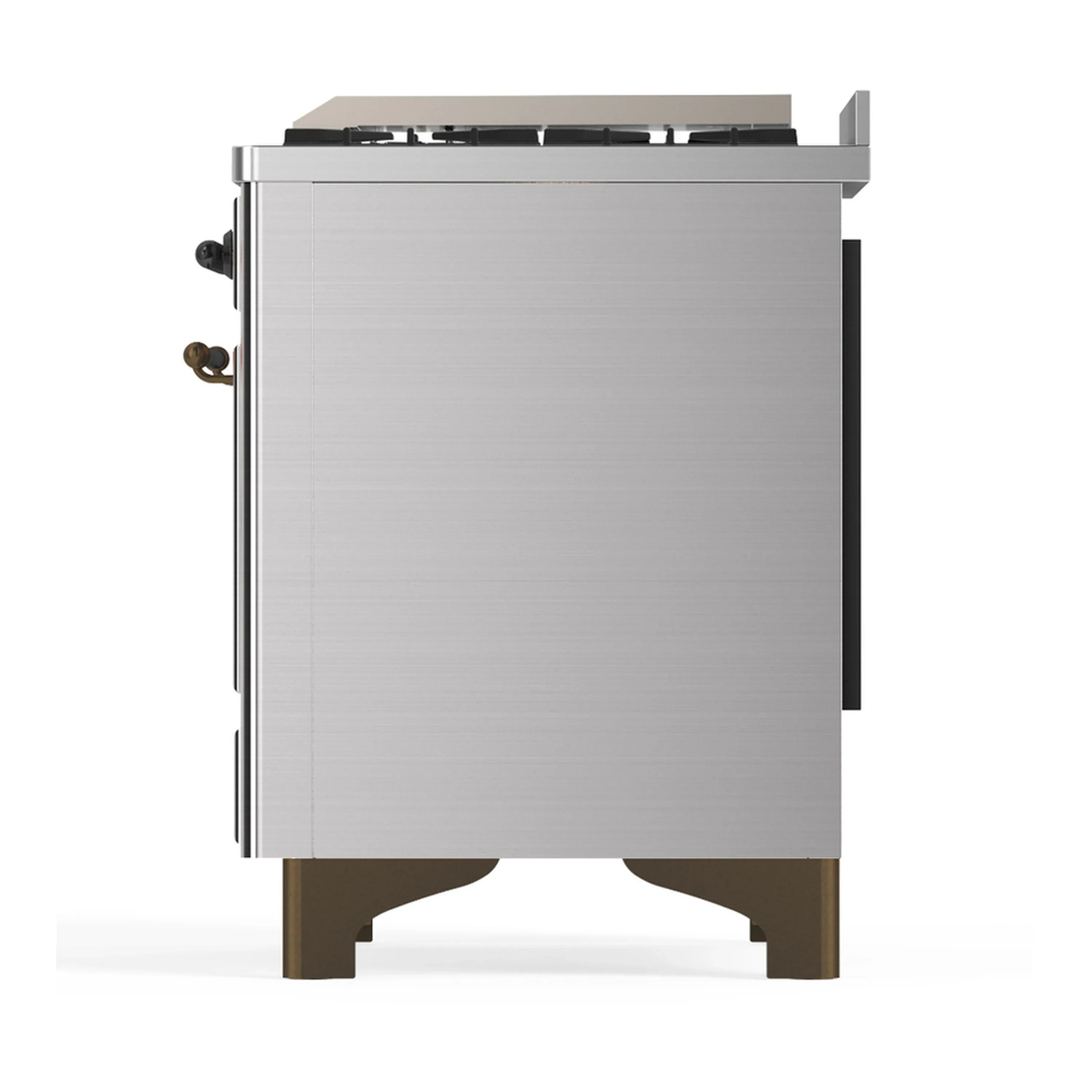ILVE Majestic III 48-inch Dual Fuel Range with 5 Natural Gas Burner, Griddle and Triple Glass Door Electric Oven in Stainless Steel with Burnished Trim (UM48FNR3SSB) - Image 9