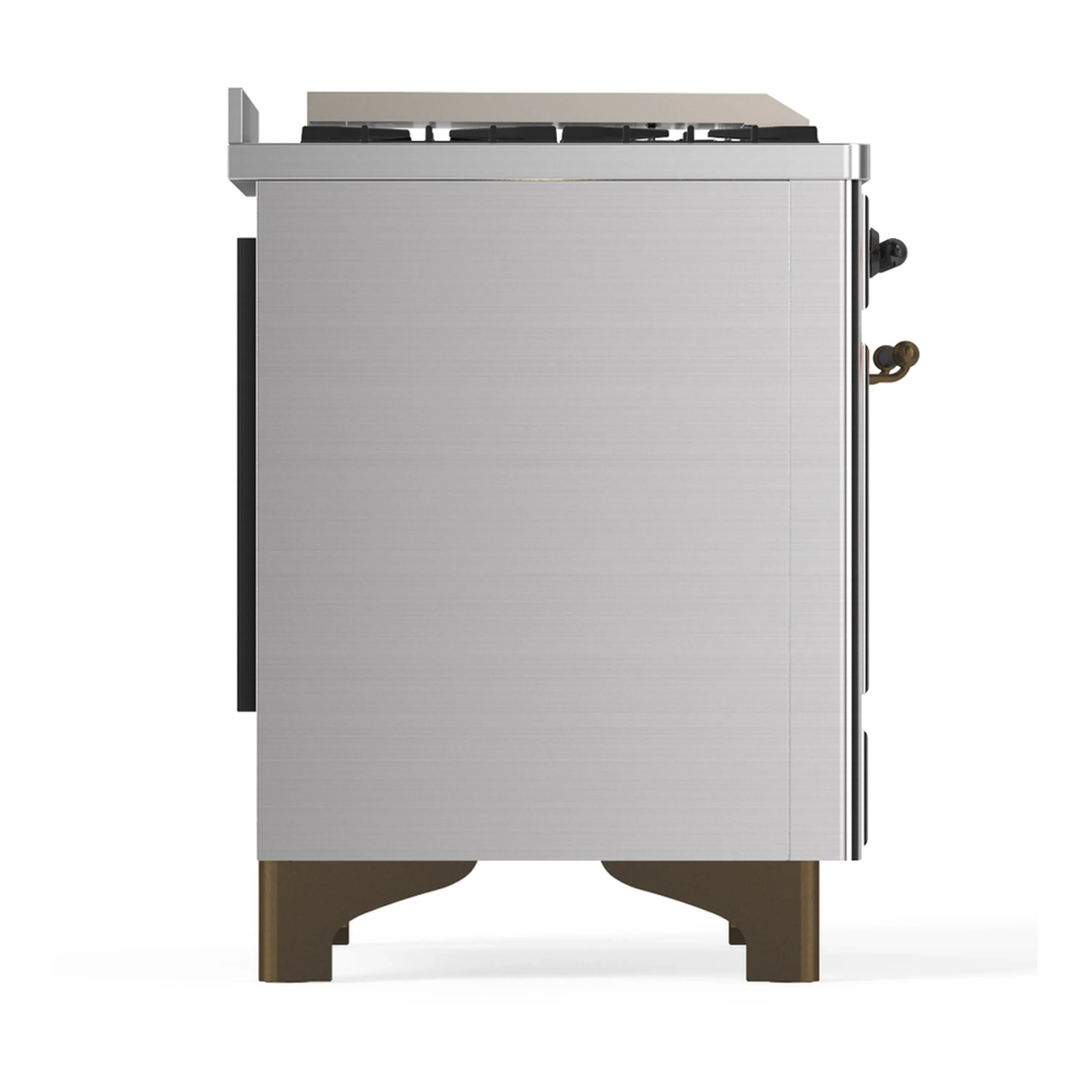 ILVE Majestic III 48-inch Dual Fuel Range with 5 Liquid Propane Burner, Griddle and Solid Door Electric Oven in Stainless Steel with Burnished Trim (UM48FQNR3SSBLP) - Image 8