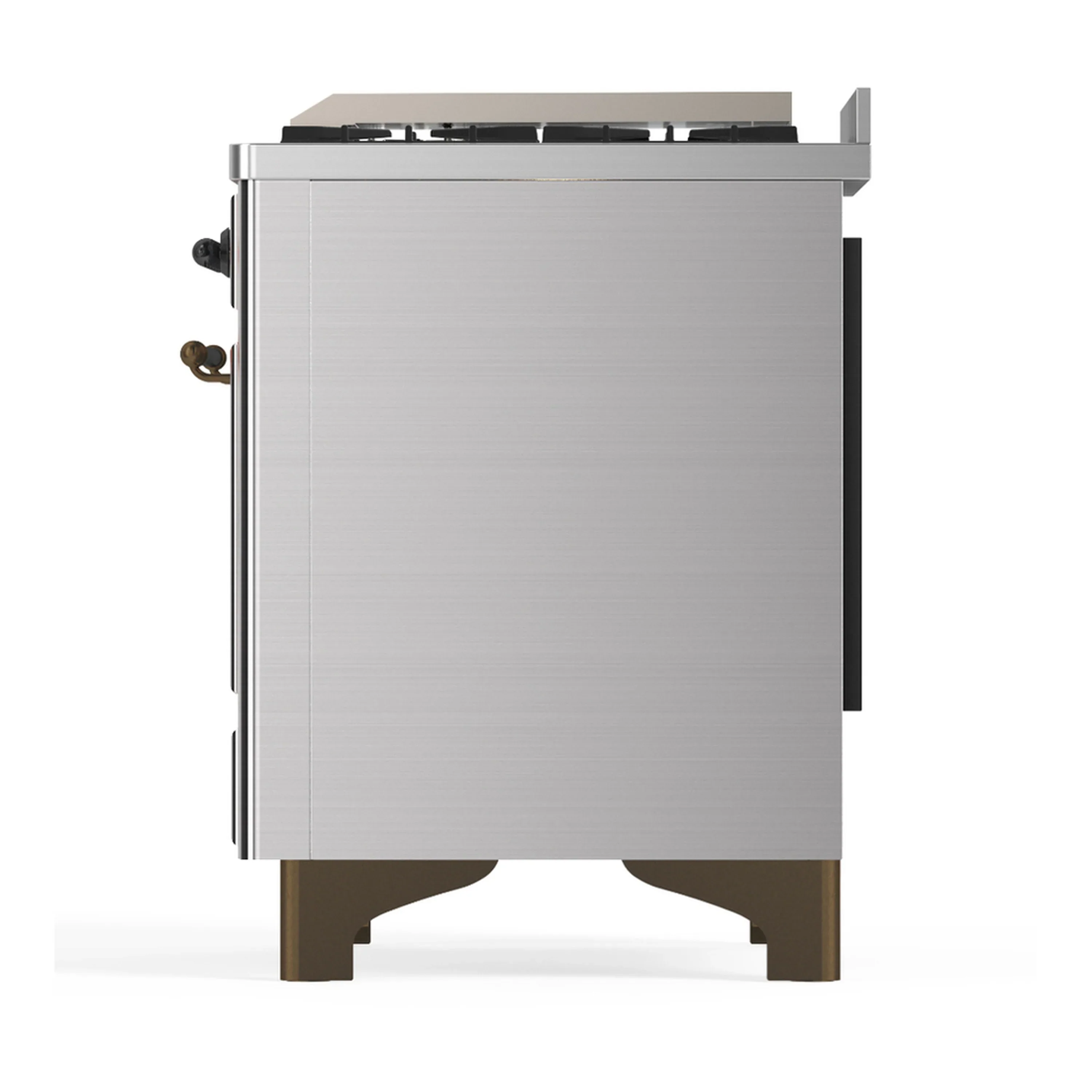 ILVE Majestic III 48-inch Dual Fuel Range with 5 Liquid Propane Burner, Griddle and Solid Door Electric Oven in Stainless Steel with Burnished Trim (UM48FQNR3SSBLP) - Image 9