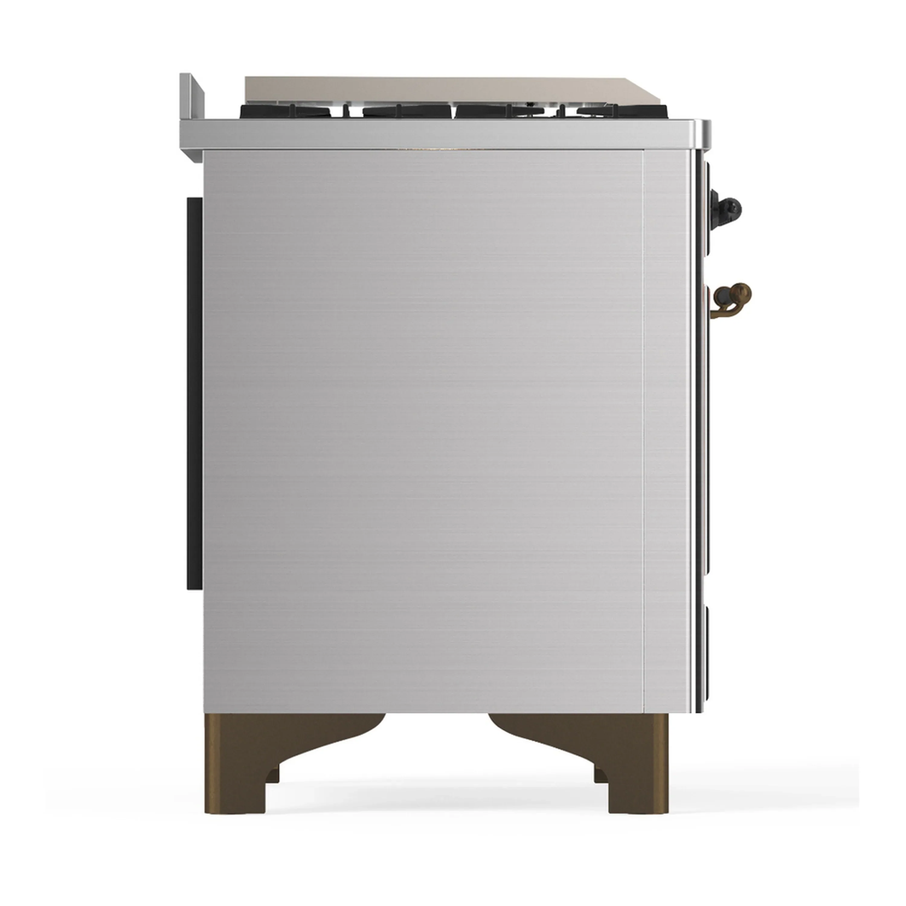 ILVE Majestic III 48-inch Dual Fuel Range with 5 Natural Gas Burner, Griddle, French Top and Triple Glass Door Electric Oven in Stainless Steel with Burnished Trim (UM48FSNR3SSB) - Image 8