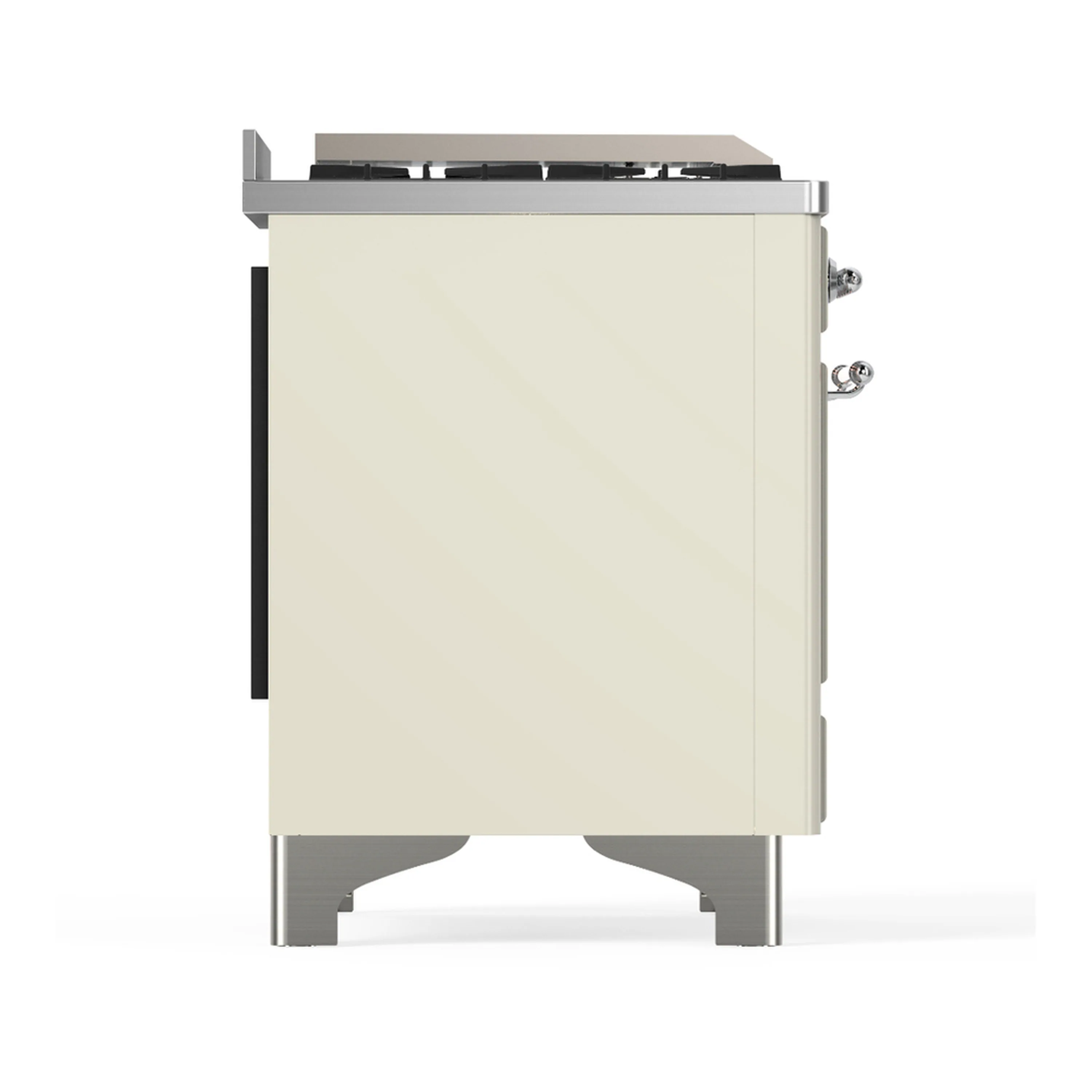 ILVE Majestic III 48-inch Dual Fuel Range with 5 Natural Gas Burner, Griddle and Triple Glass Door Electric Oven in Antique White with Chrome Trim (UM48FNR3AWC) - Image 8