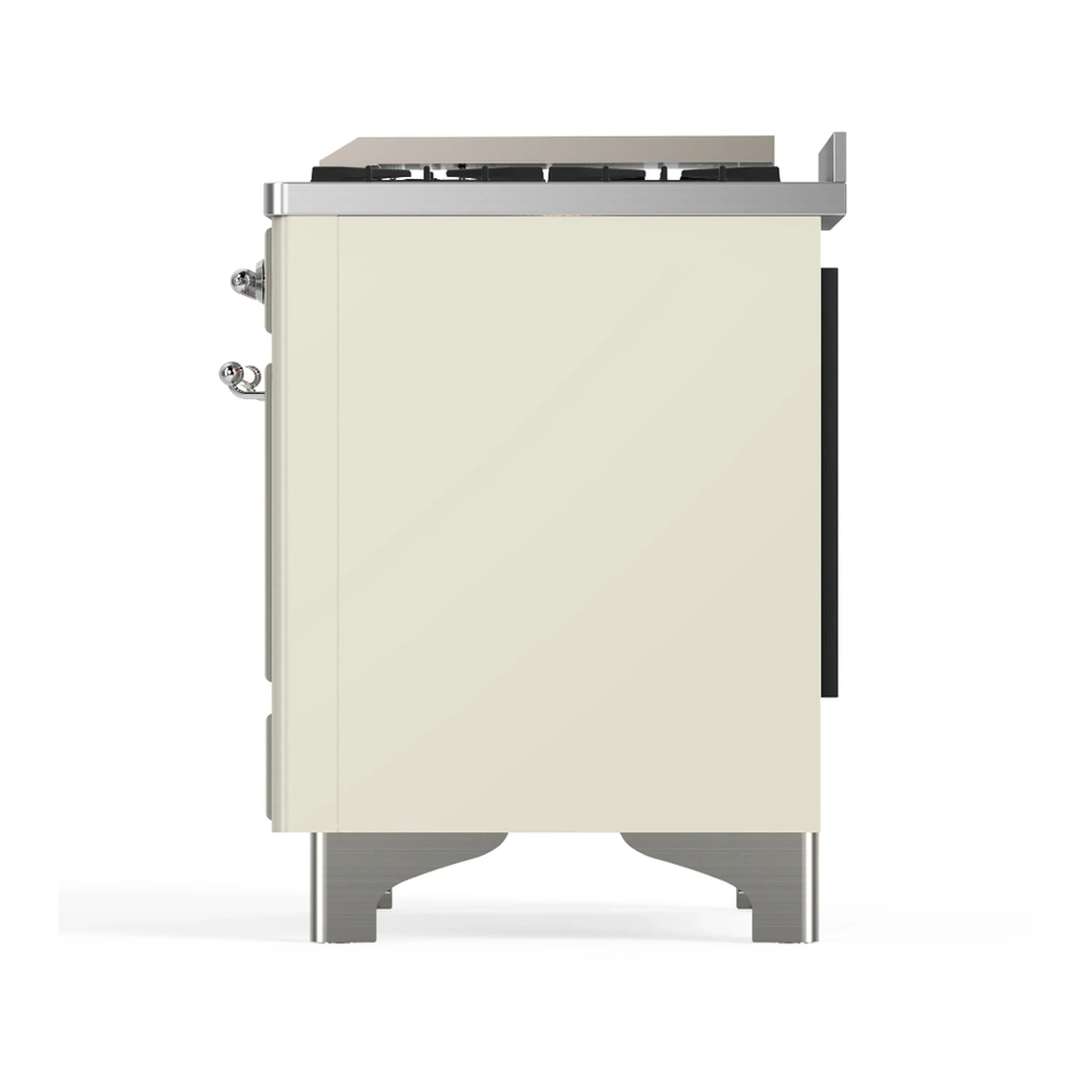 ILVE Majestic III 48-inch Dual Fuel Range with 5 Natural Gas Burner, Griddle and Triple Glass Door Electric Oven in Antique White with Chrome Trim (UM48FNR3AWC) - Image 9