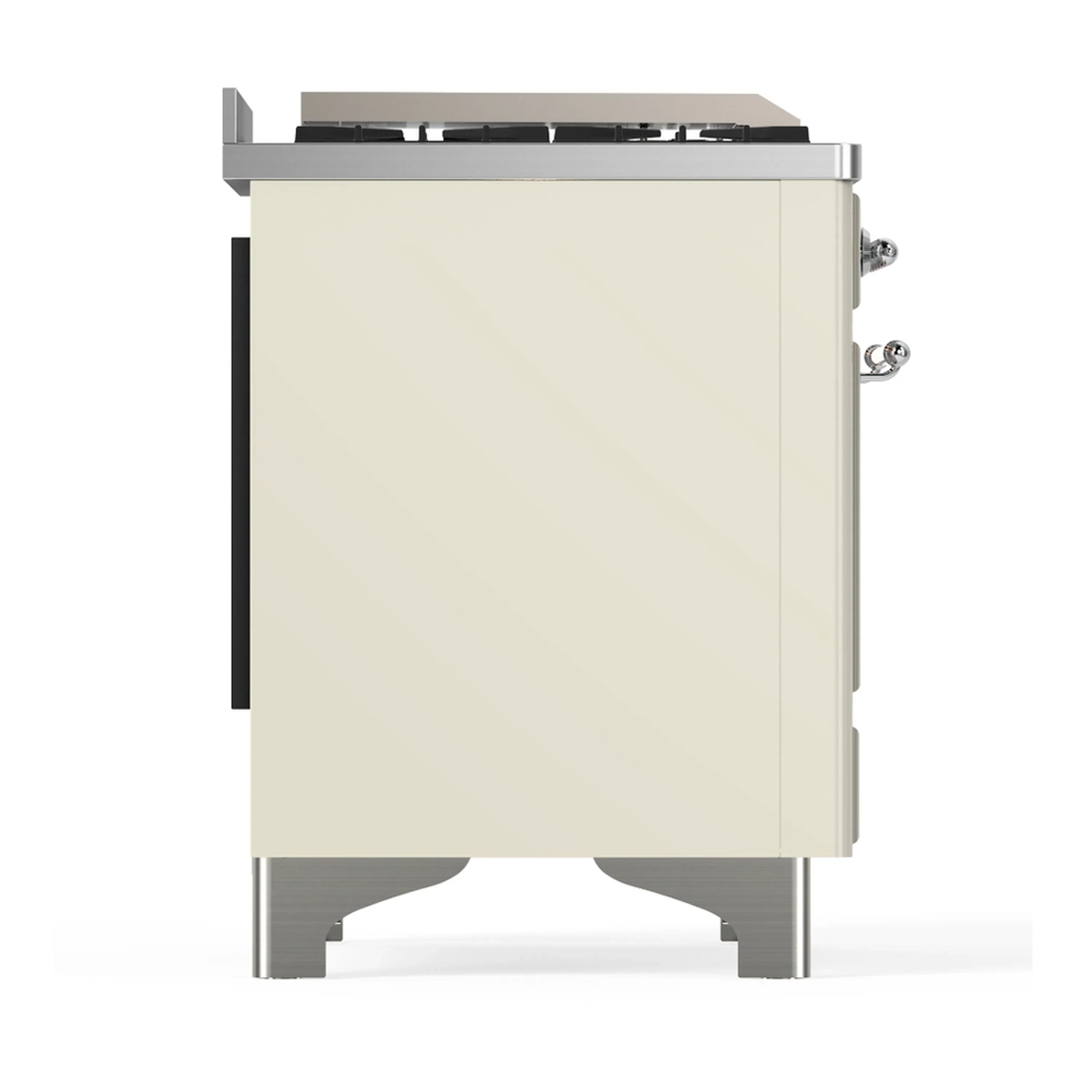 ILVE Majestic III 48-inch Dual Fuel Range with 5 Liquid Propane Burner, Griddle and Solid Door Electric Oven in Antique White with Chrome Trim (UM48FQNR3AWCLP) - Image 8