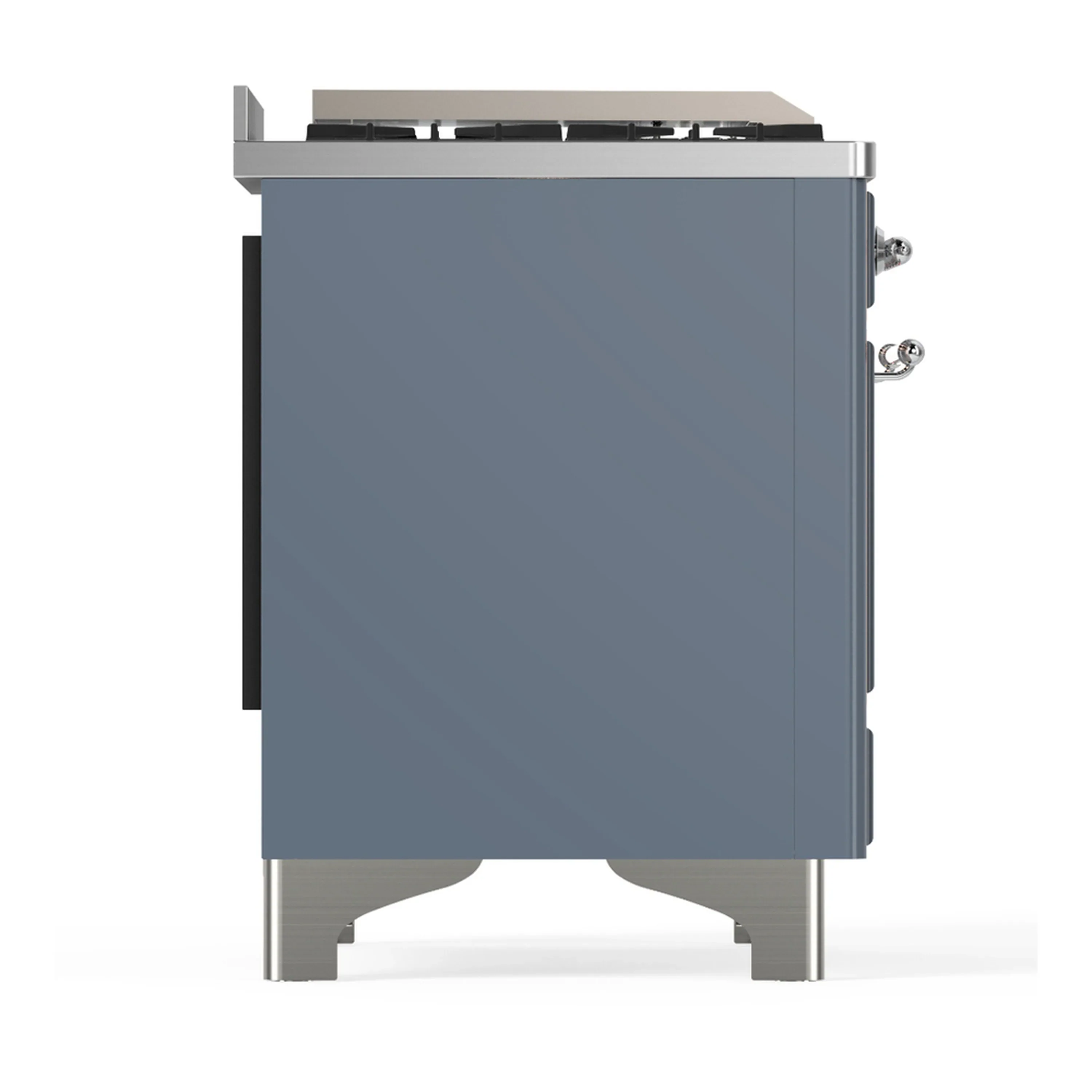ILVE Majestic III 48-inch Dual Fuel Range with 5 Natural Gas Burner, Griddle and Triple Glass Door Electric Oven in Blue Grey with Chrome Trim (UM48FNR3BGC) - Image 8