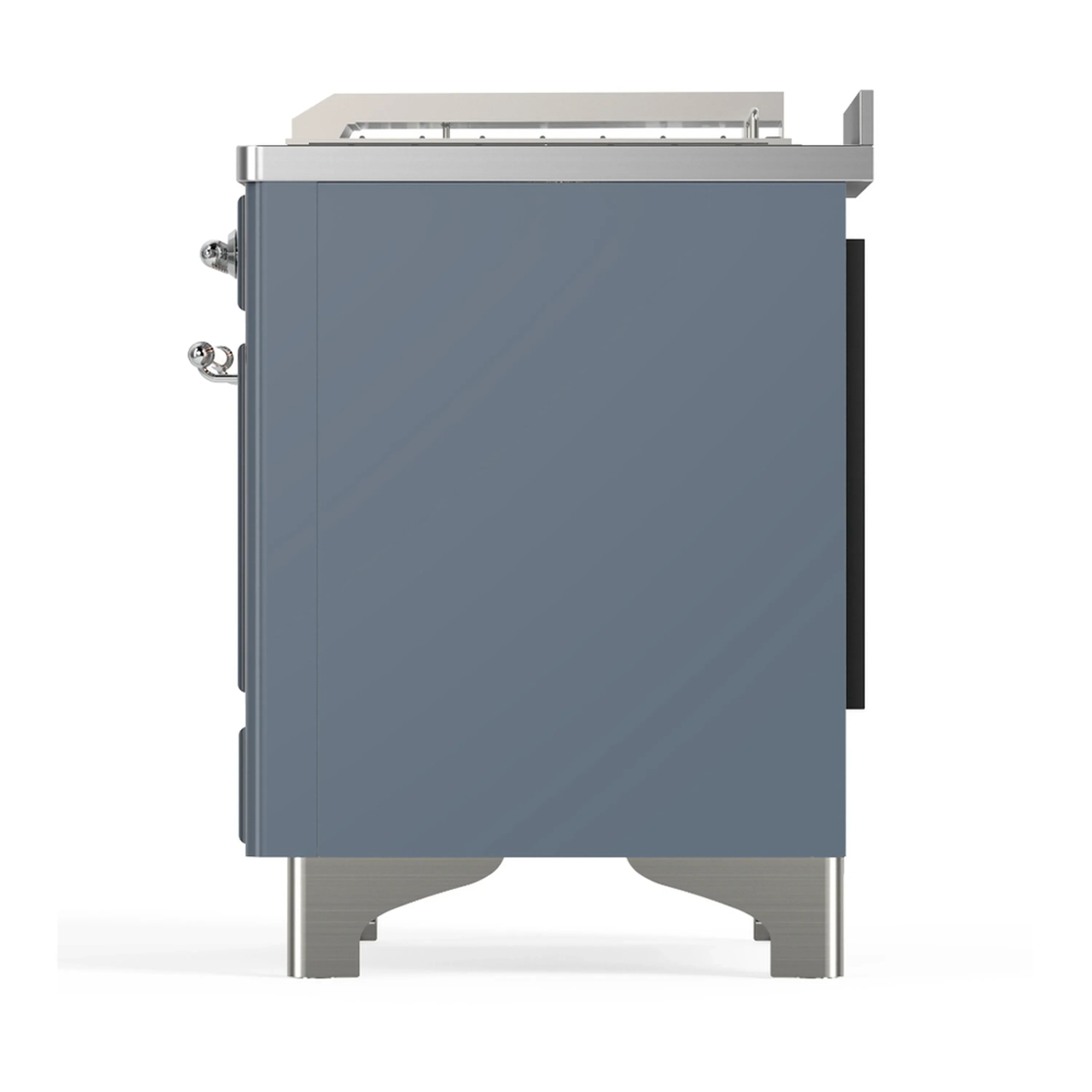 ILVE Majestic III 48-inch Dual Fuel Range with 5 Natural Gas Burner, Griddle, French Top and Triple Glass Door Electric Oven in Blue Grey with Chrome Trim (UM48FSNR3BGC) - Image 9