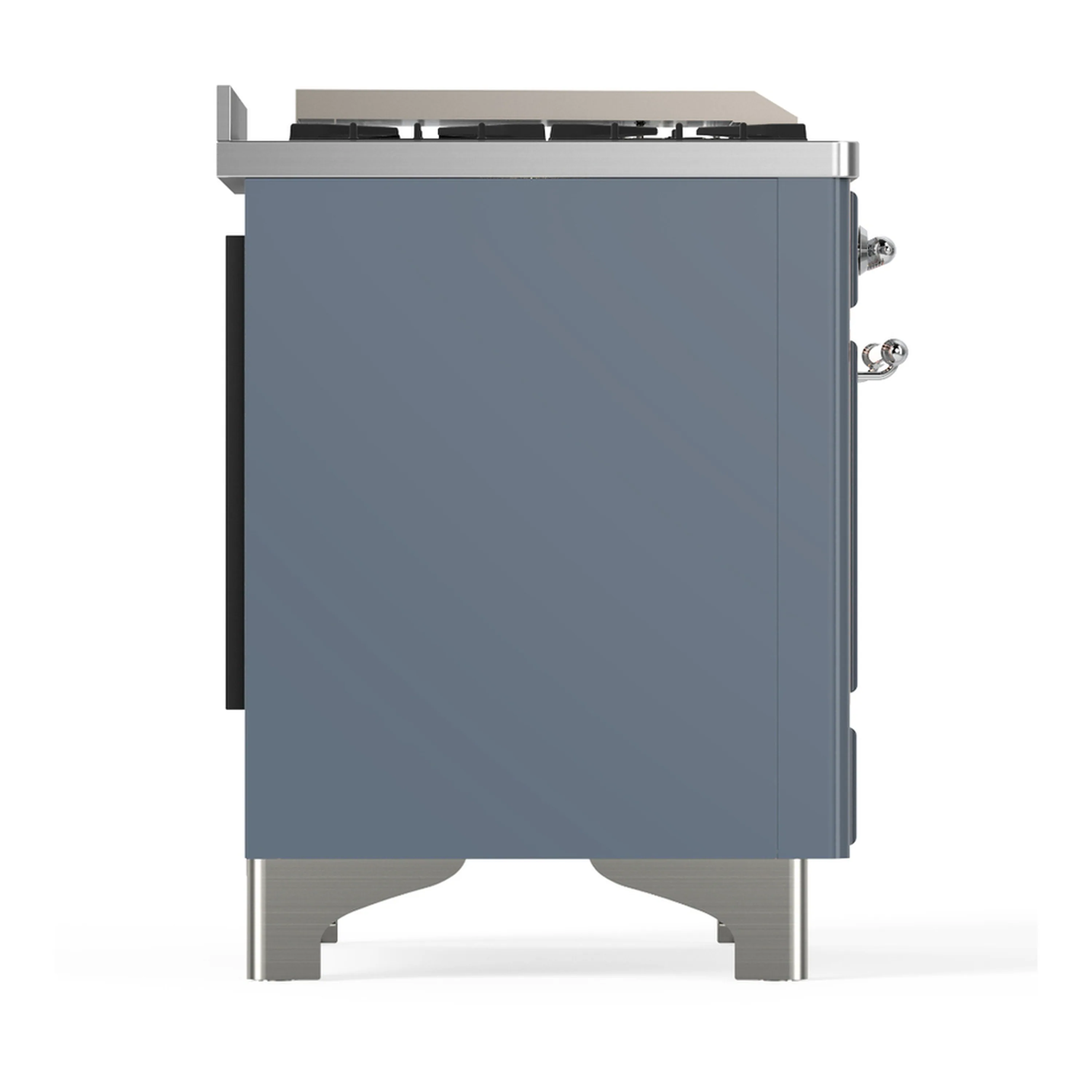 ILVE Majestic III 48-inch Dual Fuel Range with 5 Liquid Propane Burner, Griddle, French Top and Solid Door Electric Oven in Blue Grey with Chrome Trim (UM48FSQNR3BGCLP) - Image 8