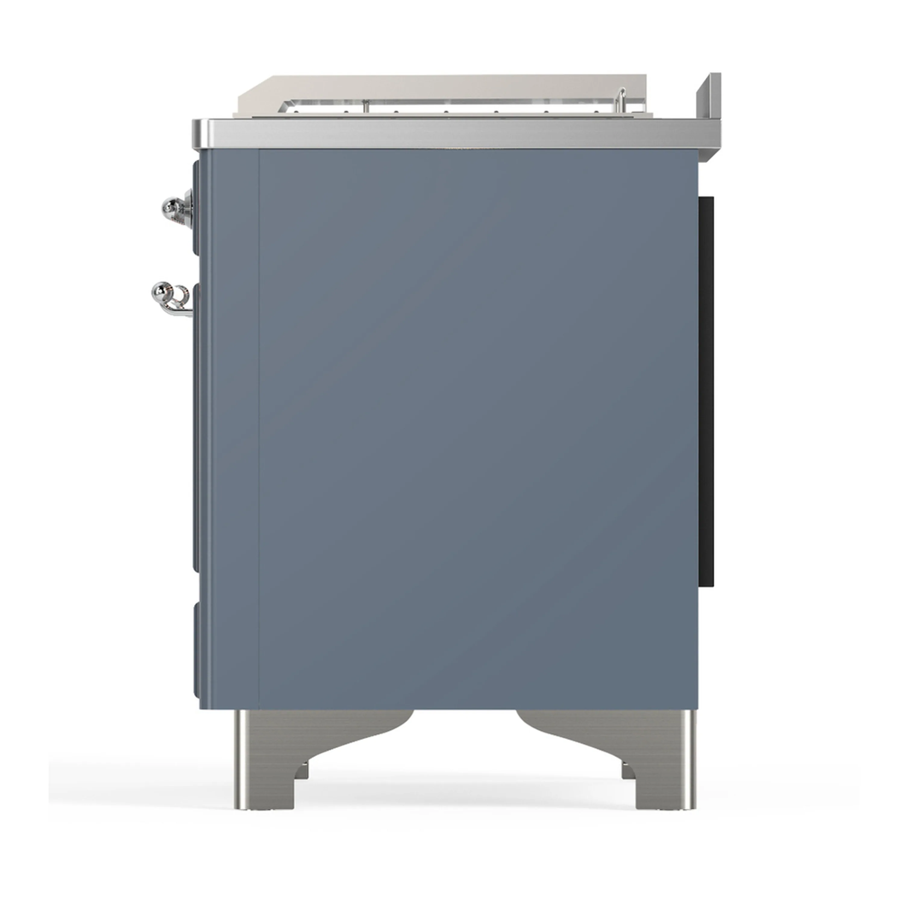 ILVE Majestic III 48-inch Dual Fuel Range with 5 Liquid Propane Burner, Griddle, French Top and Solid Door Electric Oven in Blue Grey with Chrome Trim (UM48FSQNR3BGCLP) - Image 9
