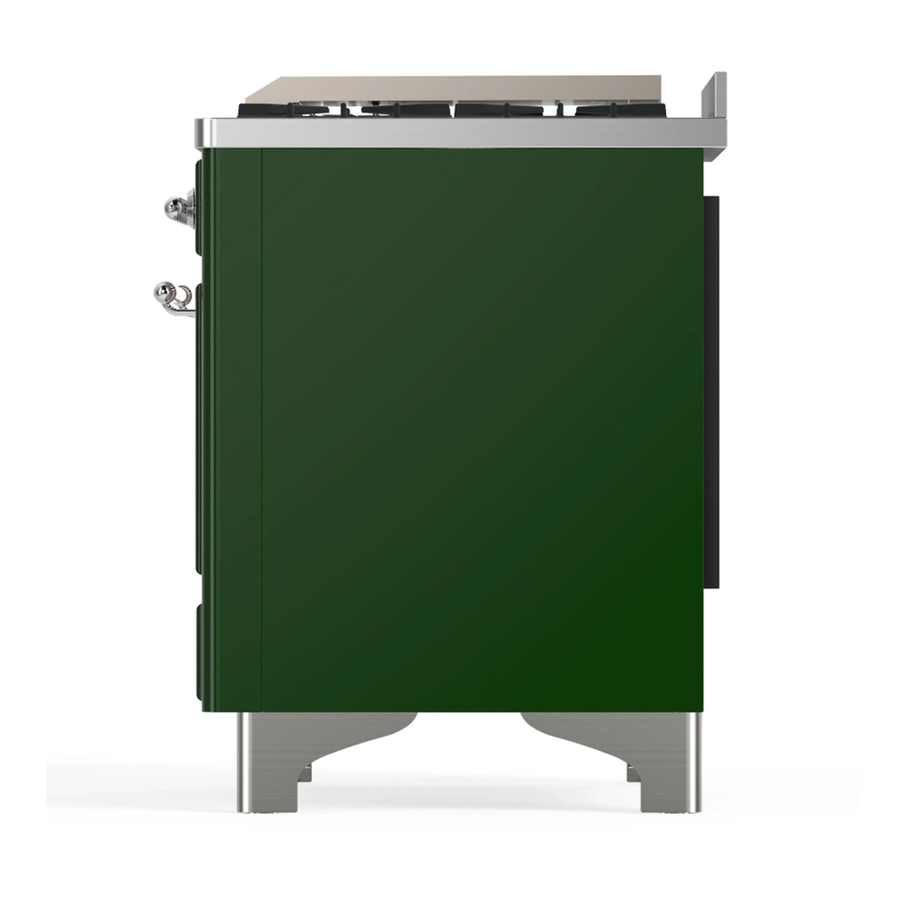 ILVE Majestic III 48-inch Dual Fuel Range with 5 Natural Gas Burner, Griddle and Triple Glass Door Electric Oven in Emerald Green with Chrome Trim (UM48FNR3EGC) - Image 9