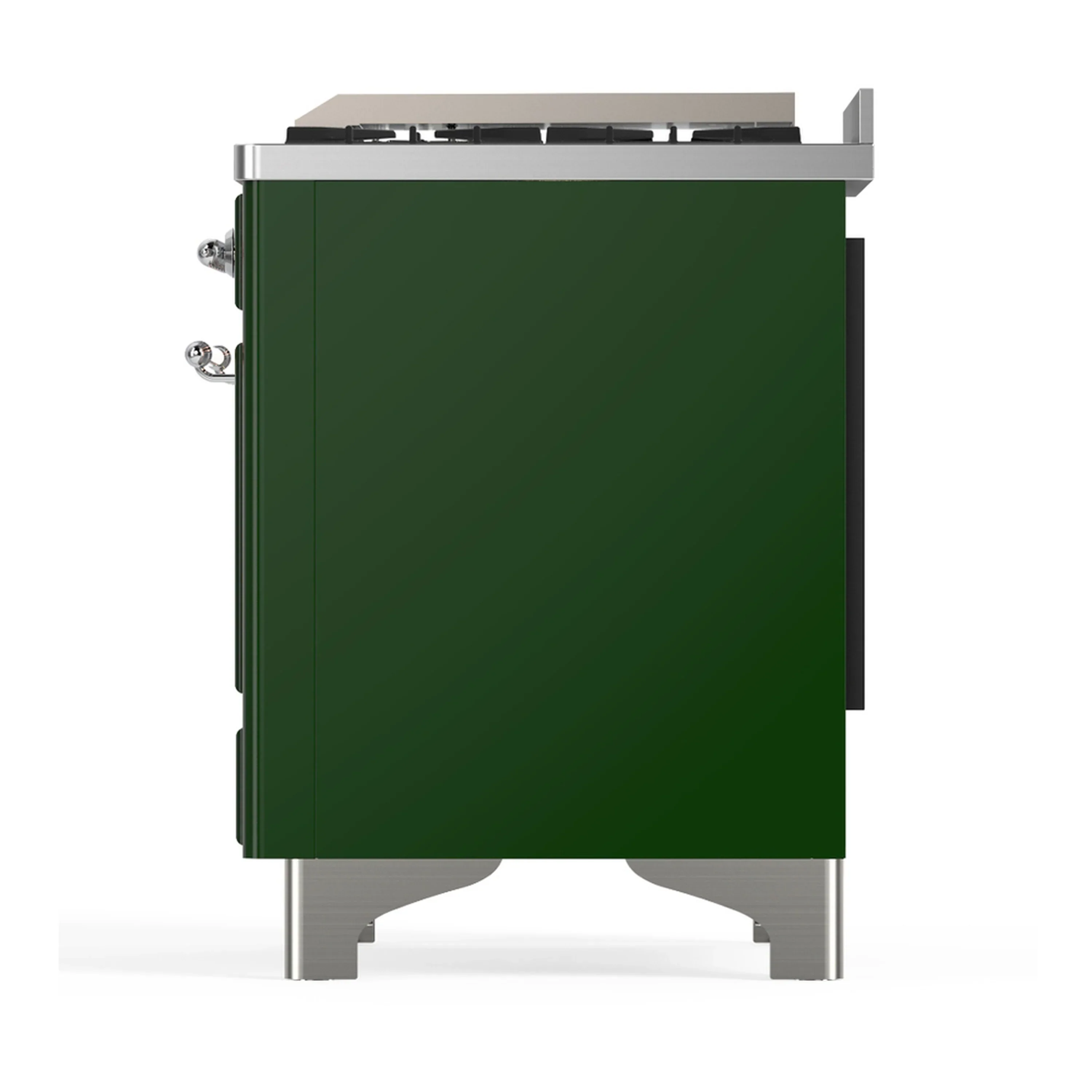 ILVE Majestic III 48-inch Dual Fuel Range with 5 Natural Gas Burner, Griddle and Solid Door Electric Oven in Emerald Green with Chrome Trim (UM48FQNR3EGC) - Image 9