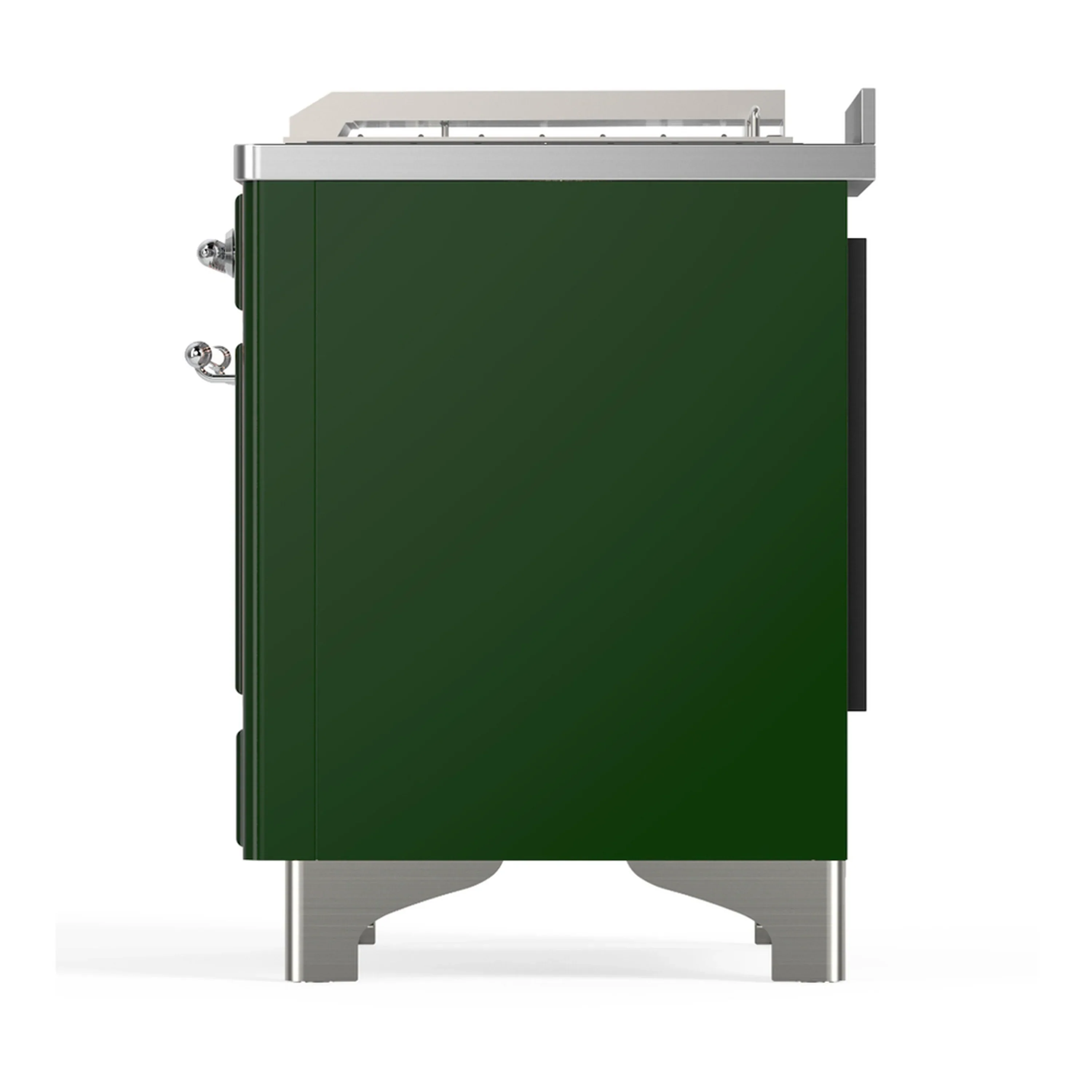 ILVE Majestic III 48-inch Dual Fuel Range with 5 Liquid Propane Burner, Griddle, French Top and Solid Door Electric Oven in Emerald Green with Chrome Trim (UM48FSQNR3EGCLP) - Image 9