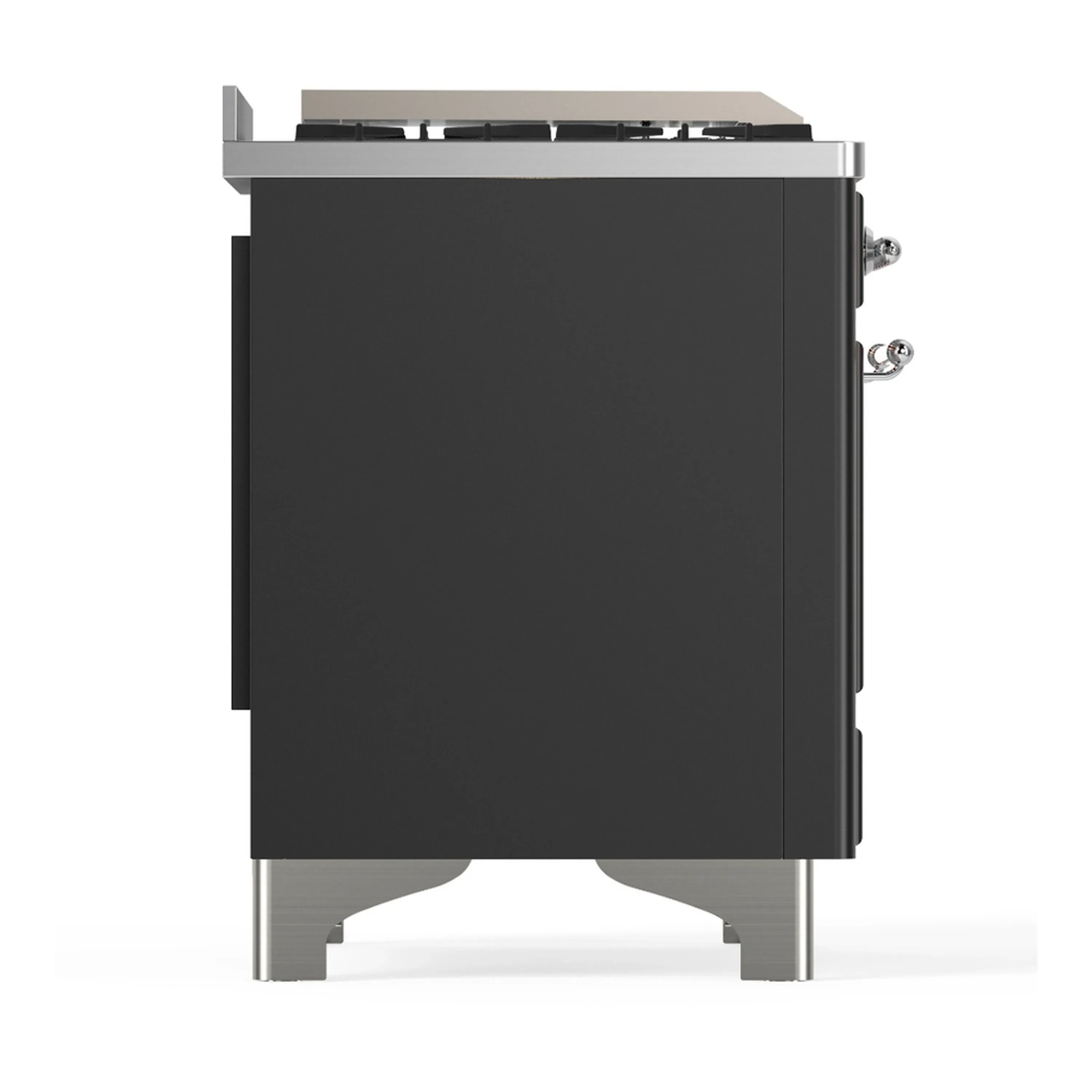 ILVE Majestic III 48-inch Dual Fuel Range with 5 Natural Gas Burner, Griddle and Triple Glass Door Electric Oven in Graphite Matte with Chrome Trim (UM48FNR3MGC) - Image 8