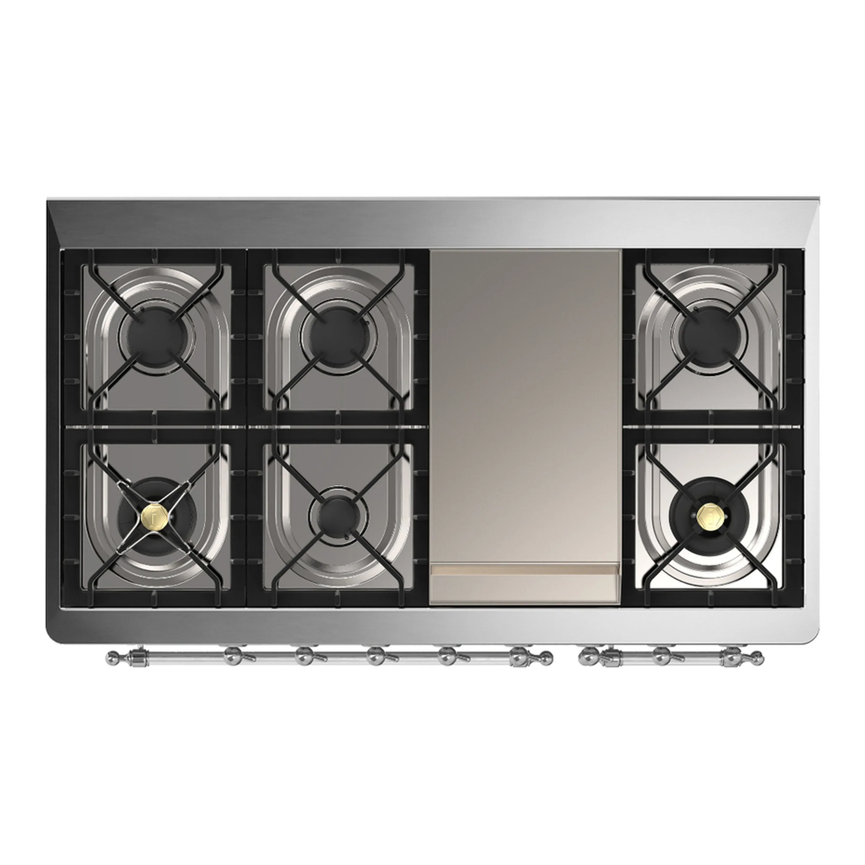 ILVE Majestic III 48-inch Dual Fuel Range with 5 Liquid Propane Burner, Griddle and Solid Door Electric Oven in Graphite Matte with Chrome Trim (UM48FQNR3MGCLP) - Image 2