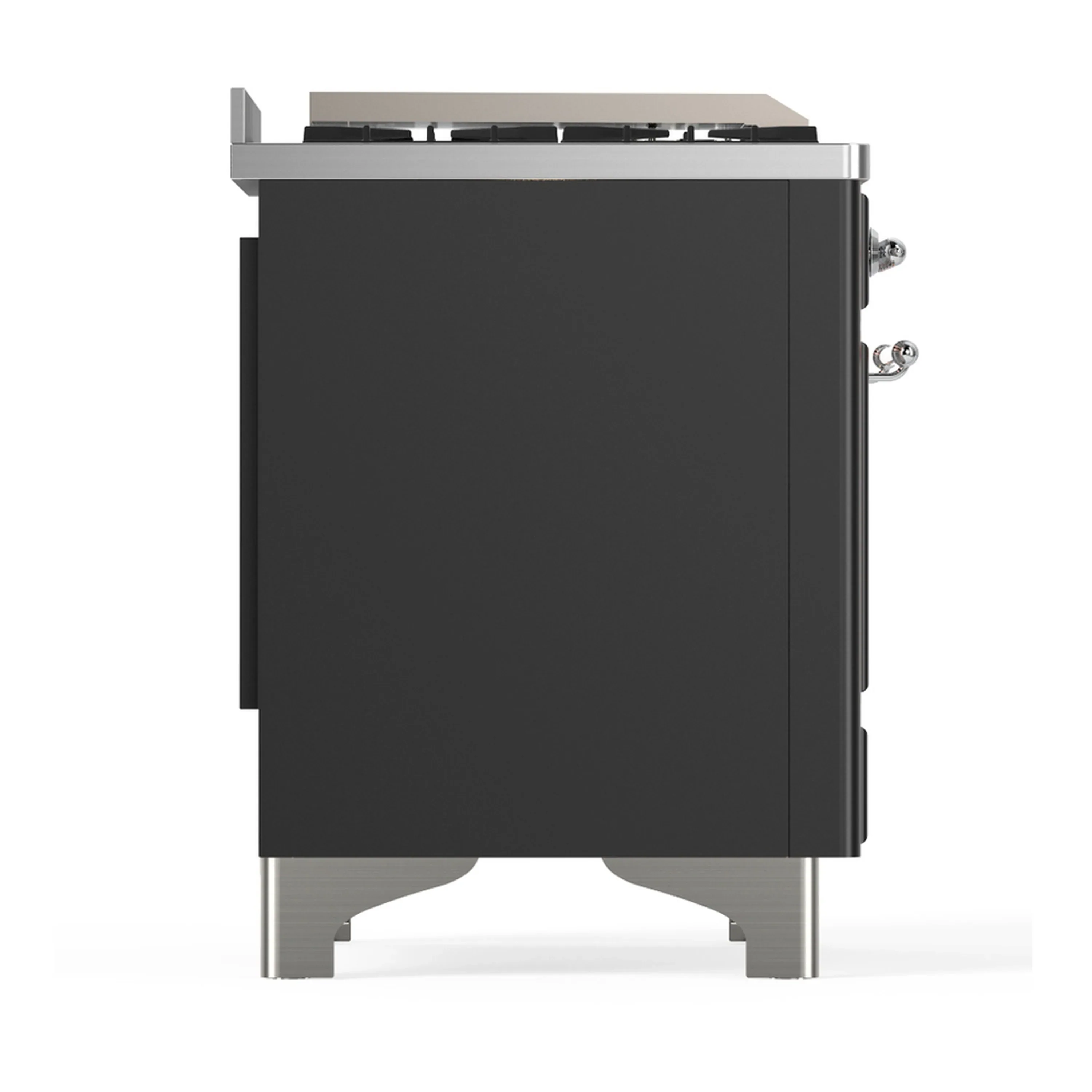 ILVE Majestic III 48-inch Dual Fuel Range with 5 Natural Gas Burner, Griddle, French Top and Triple Glass Door Electric Oven in Graphite Matte with Chrome Trim (UM48FSNR3MGC) - Image 8