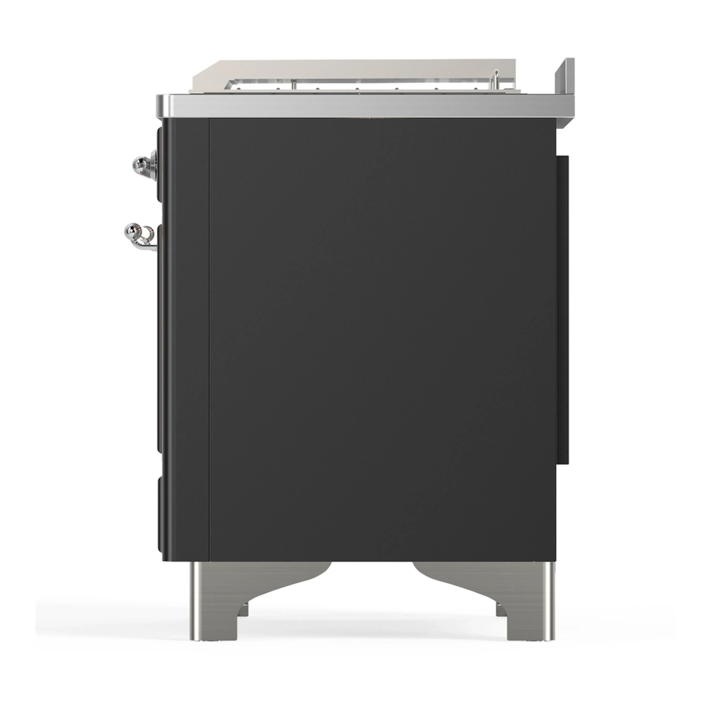 ILVE Majestic III 48-inch Dual Fuel Range with 5 Natural Gas Burner, Griddle, French Top and Triple Glass Door Electric Oven in Graphite Matte with Chrome Trim (UM48FSNR3MGC) - Image 9