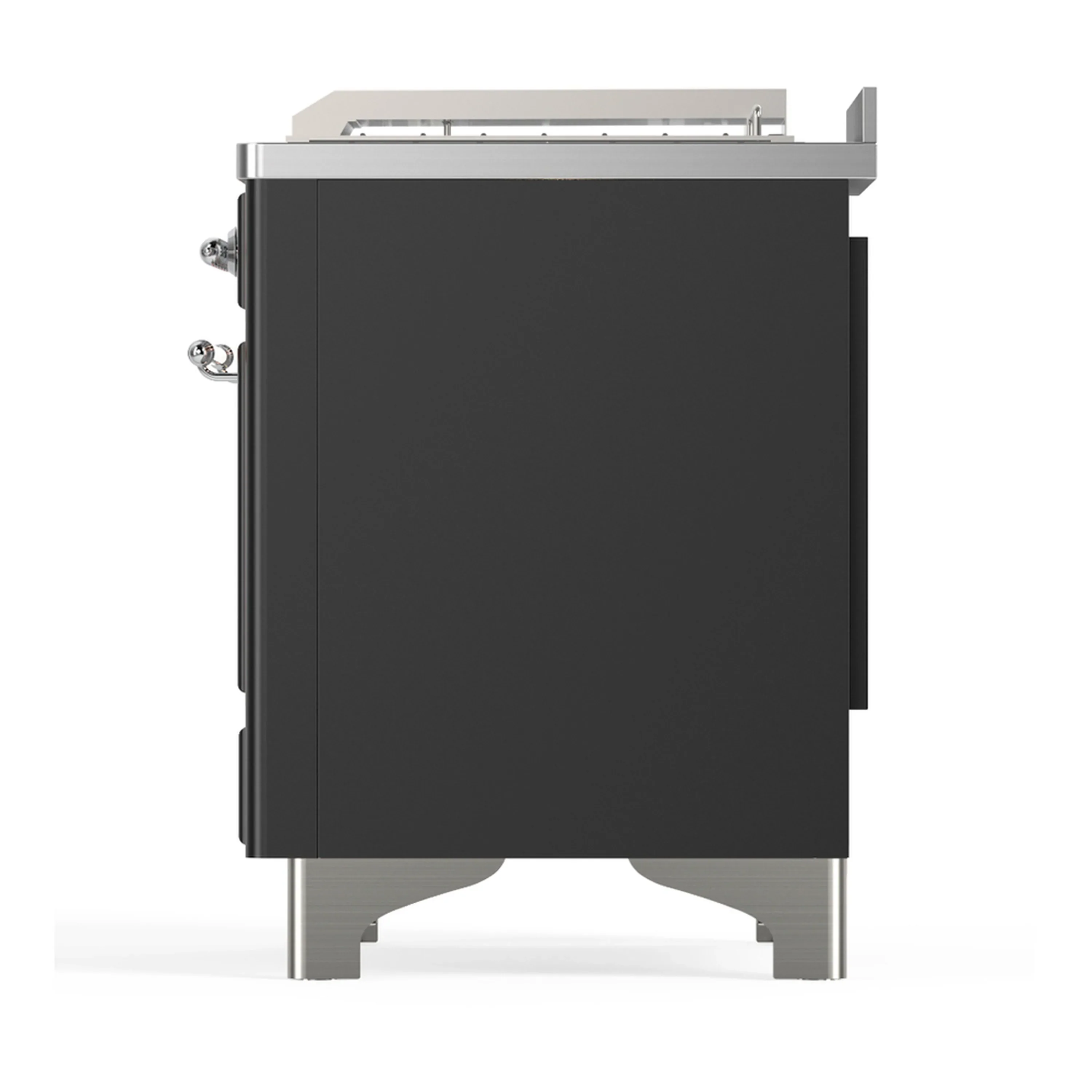 ILVE Majestic III 48-inch Dual Fuel Range with 5 Liquid Propane Burner, Griddle, French Top and Solid Door Electric Oven in Graphite Matte with Chrome Trim (UM48FSQNR3MGCLP) - Image 9