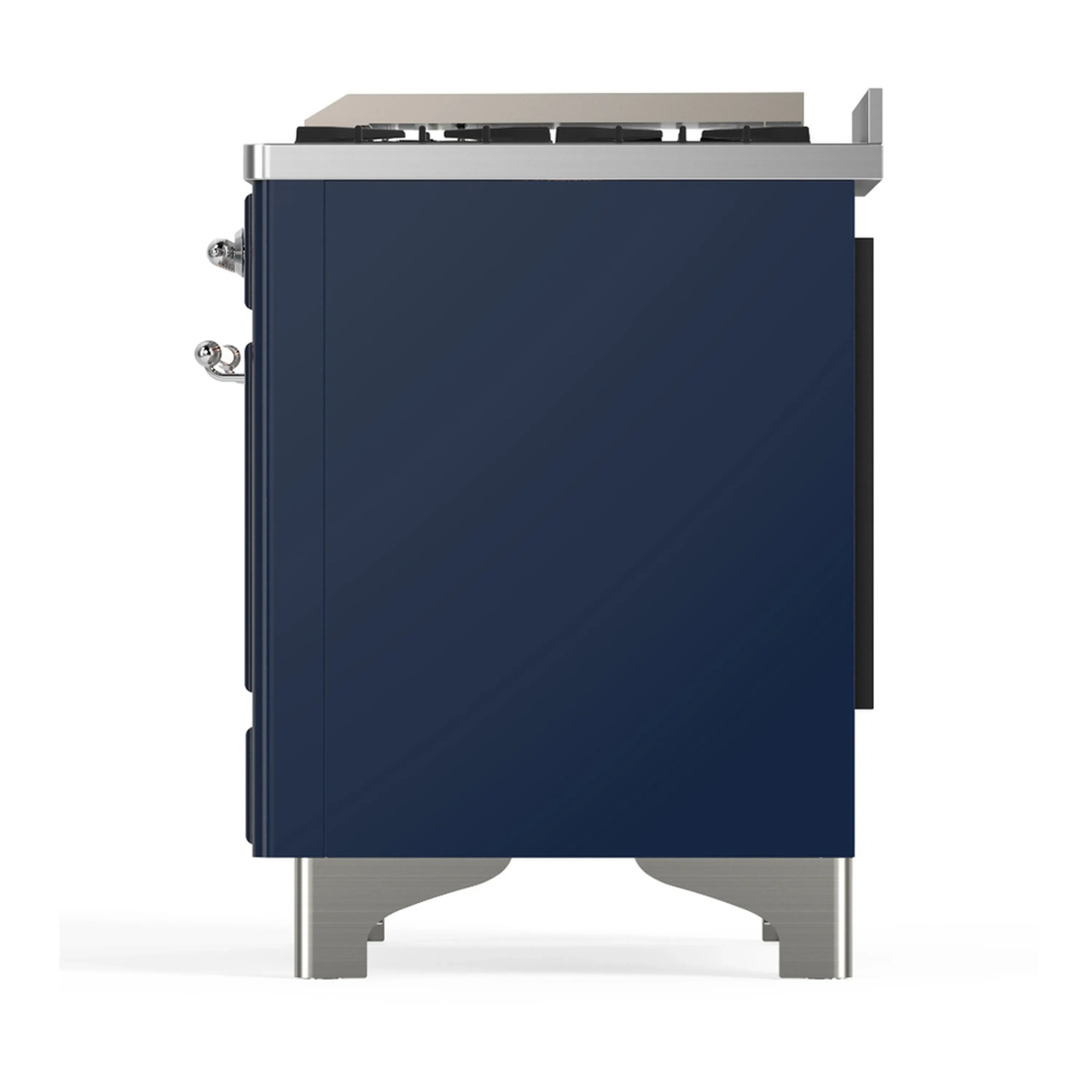 ILVE Majestic III 48-inch Dual Fuel Range with 5 Natural Gas Burner, Griddle and Triple Glass Door Electric Oven in Midnight Blue with Chrome Trim (UM48FNR3MBC) - Image 9