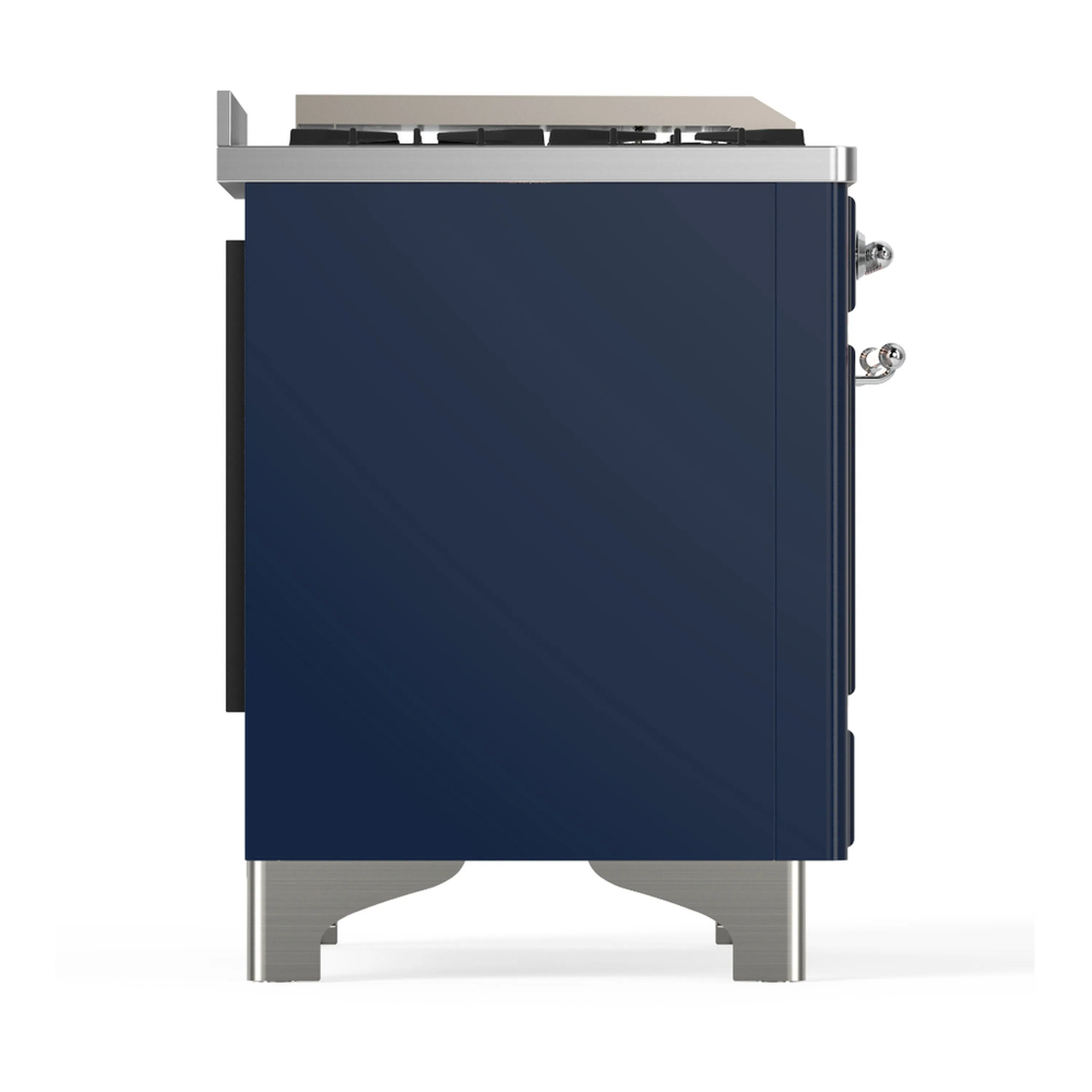 ILVE Majestic III 48-inch Dual Fuel Range with 5 Liquid Propane Burner, Griddle and Solid Door Electric Oven in Midnight Blue with Chrome Trim (UM48FQNR3MBCLP) - Image 8